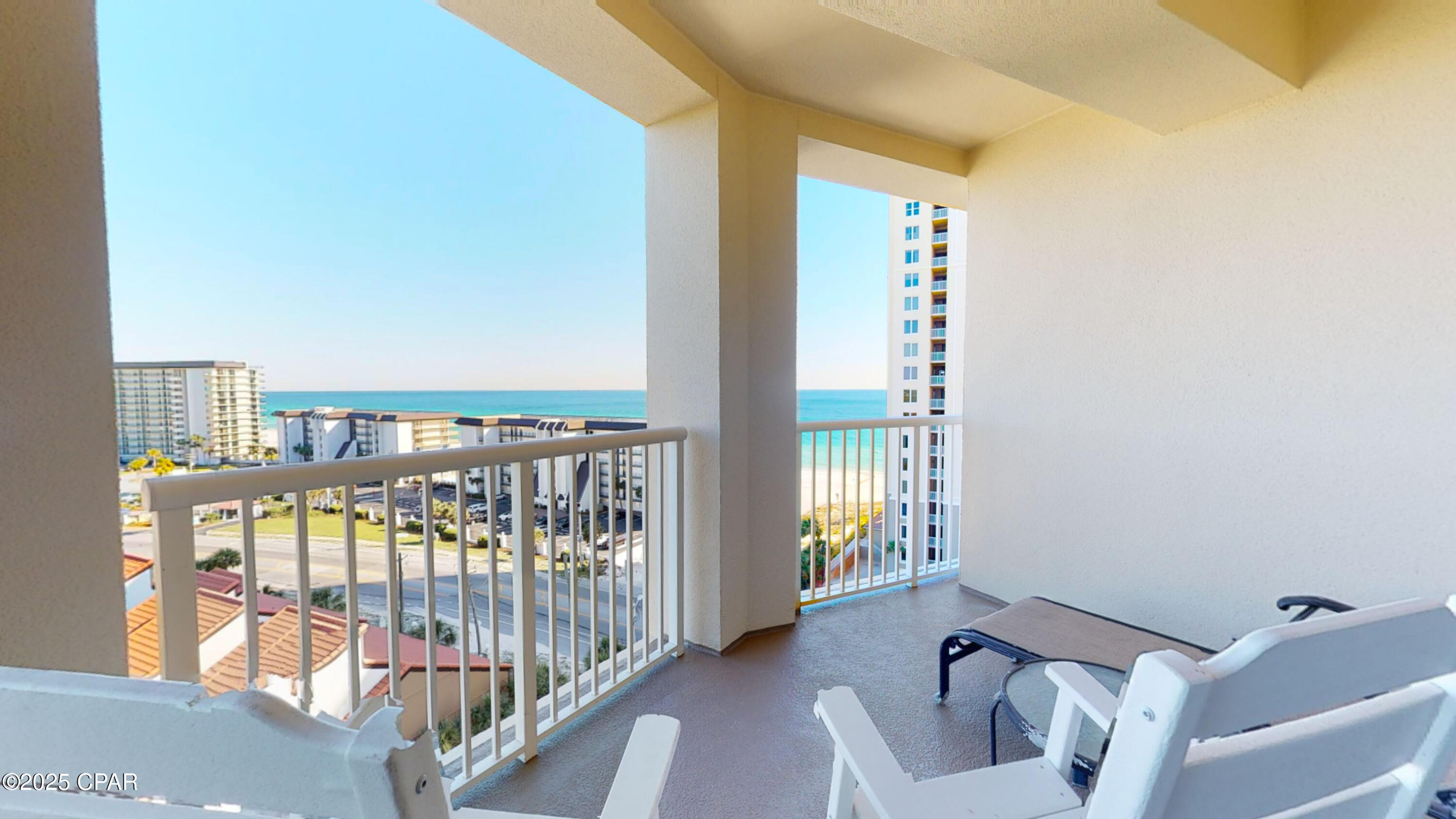 Beach view condo with private beach access! This one bedroom, two bathroom condominium with a bunk area offers accommodations for up to six guests.  This beautiful unit features a queen bed in the master bedroom, a twin-over-twin bunk bed in the hallway alcove, and a queen sleeper sofa in the living area. The fully equipped kitchen boasts granite countertops, stainless appliances, and a breakfast bar, while the open-concept living and dining area provides a welcoming space to relax. The private balcony offers stunning views of the Gulf of America.Resort amenities include two heated swimming pools, hot tubs, a fitness center a tiki bar, a kiddie pool, covered parking, 24/7 security, and an on-site general store.