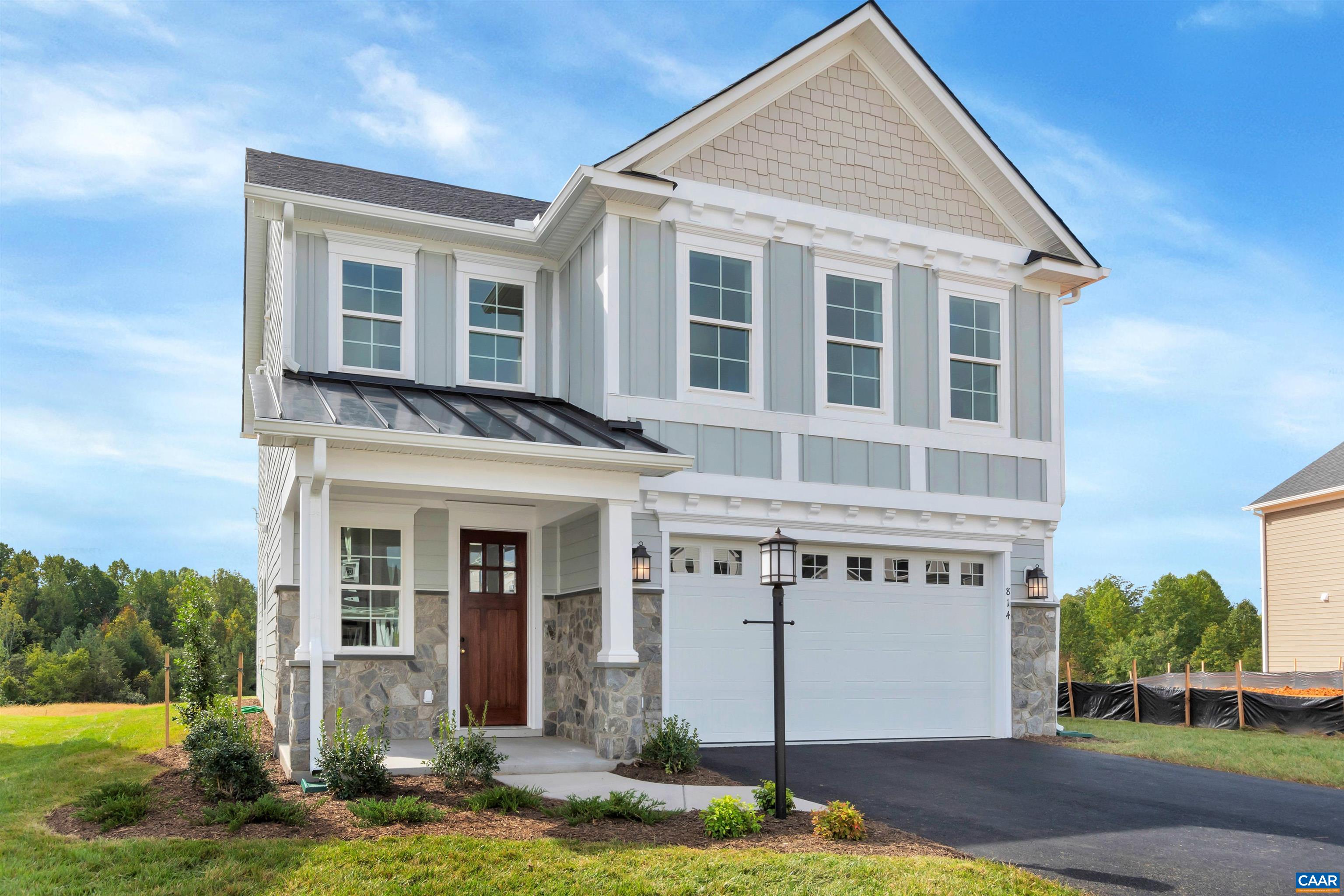 The To-Be-Built Chestnut is now available is to customize in Belvedere for a Fall 2025 move-in! This earth-friendly, farmhouse-style home has a generously sized kitchen with a walk-in pantry and drop zone from the attached 2 car garage for added convenience. Function meets design on the second level with a huge walk-in closet off the primary bedroom, double vanities, oversized shower, 3 additional bedrooms, a shared bath, and a sizable laundry room.This floor plan is open and airy, with an impressive list of included features including a gourmet kitchen, walk-in pantry, gas fireplace, and more!  Belvedere offers an array of amenities, including access to parks, close proximity to the Rivanna trailhead, the nearby SOCA Fieldhouse, a dedicated dog park for pet owners, and enchanting playground areas.  Pricing varies by elevation. Lot premiums may apply. Photos are of similar home and may show optional upgrades.