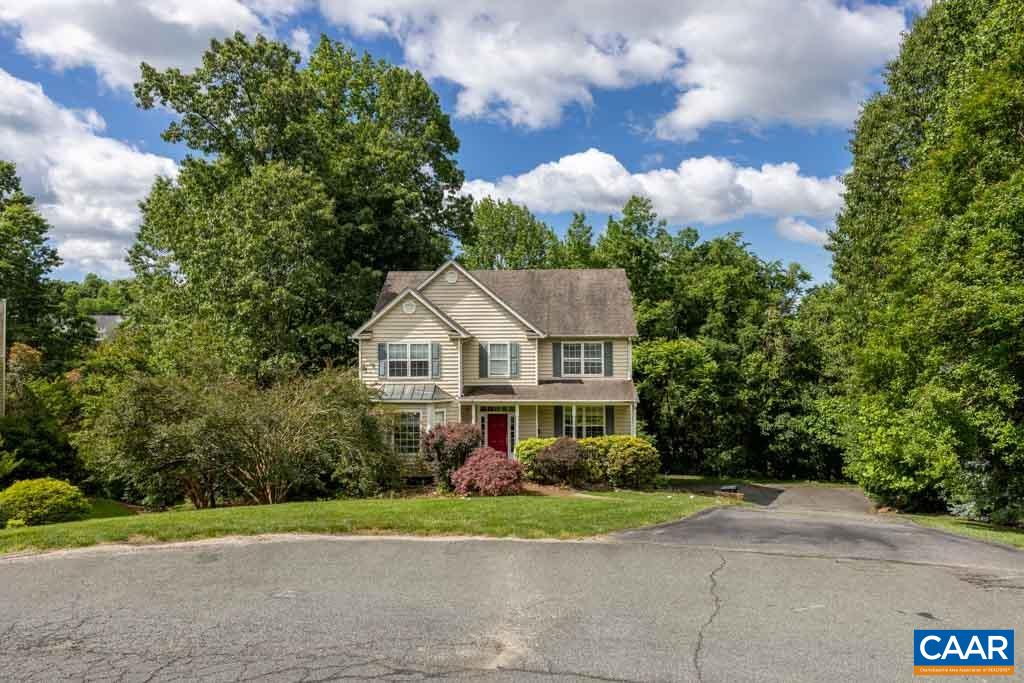 If you are looking for a quiet place to come home to with loads of privacy and direct access to walking trails that meander through a forest like setting then come see 1620 Merano Ln. This home is a hidden gem just minutes from Downtown Charlottesville in the popular community of Fontana. The cul-de-sac setting with street views of the Blue Ridge Mountains and Darden Towe Park offers the perfect setting for relaxation. Community walking trails are a great way to take a stroll to the pool, clubhouse or Tennis Courts. And the trail access connects to the rear yard. When spending time inside this light filled home you will enjoy large open rooms with a kitchen big enough for any gathering! So make your appointment today before it's too late!