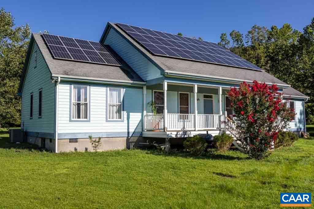 Unique and quaint, this home has it all with 3 bedrooms, 2 bathrooms, 2,414 finished square feet, and 488 unfinished square feet in the garage. The Blue Ridge Mountains can be seen from the backyard and the home is located in the Rockfish Valley Community. Solar panels on the roof and a wide open yard. Located right off of 151, there are many breweries, wineries, and distilleries close by.  35 minutes from Charlottesville and 7 minutes from Wintergreen.