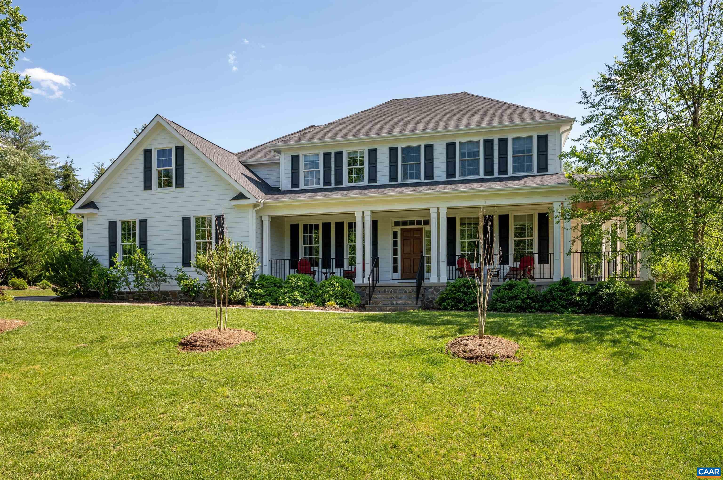 Just reduced by $150,000, this stunning home was custom-built only eight years ago on one of the prettiest lots in much-sought-after Colthurst Farm! Beautiful reclaimed oak floors, a fabulous gourmet kitchen with "leathered finish" granite counters, two wet bars, dual fuel HVAC,  a 3-car garage, two luxurious master suites, and a spectacular outdoor entertaining space with a salt-water pool and covered back porch with stone fireplace and a stone-surrounded built-in gas grill are just some of its many wonderful features. Sunny and bright with plenty of space for gardens, this home is a gem in the bucolic neighborhood and only minutes from UVA and the downtown area.