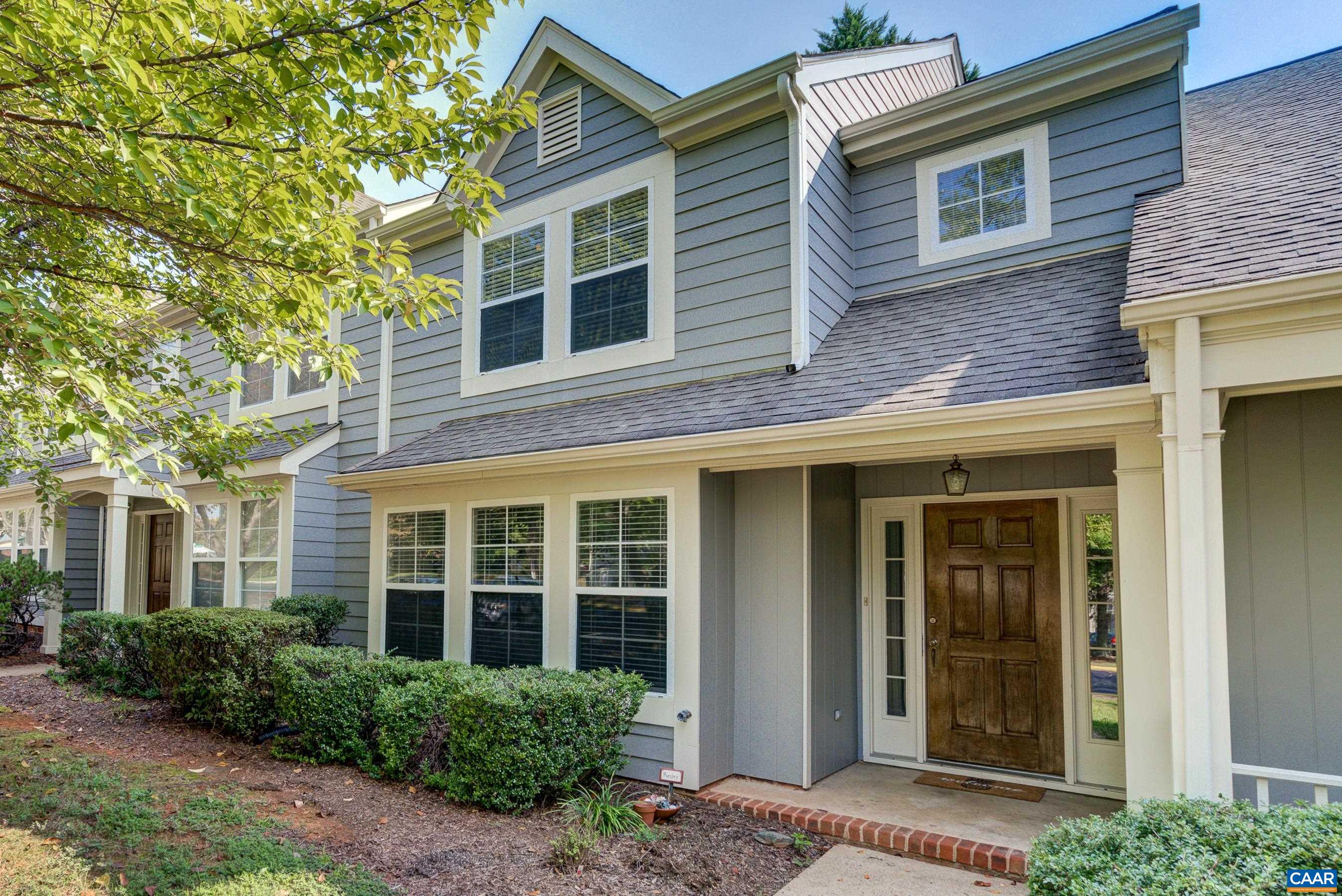 Fresh paint and new carpet throughout this conveniently located town home in Forest Lakes! You will love the low-maintenance lifestyle of this home with all exterior landscape and maintenance provided by HOA. Large living/dining space on first floor opens to kitchen and den/family room with gas fireplace. Eat-in dining space with bay window in kitchen opens to shady patio space to enjoy the outdoors. Upstairs, the primary bedroom features a large walk-in closet and private bathroom. Two additional bedrooms share a hall bathroom and the laundry is located upstairs making laundry day a breeze. Located 5 minutes from NGIC, Hollymead Shopping and an easy drive to UVA.