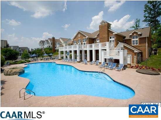 Investment opportunity!  Beautiful subdivision at Pantops, convenient location, and terrific amenities include: clubhouse, pool, hot tub, sauna, tanning bed, game room, fitness center, business center, tennis, sports court, tot lots, putting green, dog park, and more. HOA covers exterior maintenance, trash and water among other things. Close to I-64/250, Sentara Hospital, State Farm, Starbucks, Sticks, and Giant.  Cathedral ceilings in living room and access to balcony. Separate dining area, large kitchen with breakfast-bar, and laundry room.