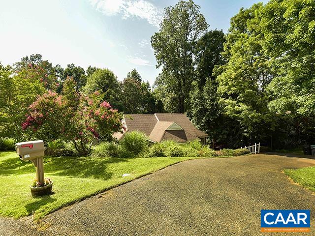 $20K Price Reduction.  Great location in MillCreek and all that Charlottesville has to offer.  Enjoy one level ranch living in this contemporary home that offers one level living with an open floor plan, great natural lighting and a lush corner lot that offers privacy.  Features include floor to ceiling windows, gleaming white wood kitchen cabinets and granite tops, stainless steel appliances. The master suite has a walk-in-closet & an attached master bath with double sink. Outside you will find mature landscaping, a large deck, shed/workshop and paved driveway. 2016- New fence, laundry rm tile, engineered hardwood floors; 2017-Master bath renovation, LED lighting throughout, outlets &  switches, fridge, range, LED flood lights; 2021-Gas fireplace insert, gas line to fireplace and range, guest bath renovated, new windows, HVAC is 2012, Hot Water Heater is 2010..  Biscuit Run is within walking  distance for fantastic hikes along the trails.  Close to WEGMAN, and only 10 minutes to downtown Charlottesville and downtown Belmont.  Sellers are motivated at this time to sell....