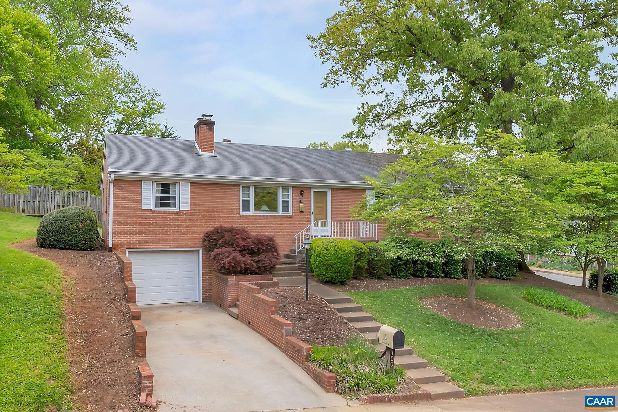 OPEN HOUSE: Saturday April 29 from 2-4. Charming brick ranch home located in the highly sought-after Fry Spring neighborhood! Boasting solid bones and excellent construction, this home is the perfect opportunity for someone looking to put their own personal touch on a true time capsule.  With loads of potential and an abundance of character, this home features a 1-car garage, a large corner lot, and is conveniently located near UVA, Historic Downtown and 5th Street Station. Wood floors believed to be underneath the carpets on the main level. Don’t miss the spacious den with a gas log fireplace, perfect for cozy evenings by the fire. With a separate entrance, the one-bedroom apartment in the basement provides opportunity for rental income or a private space for guests. This is your chance to own this well-built brick ranch in one of Charlottesville's most desirable neighborhoods!