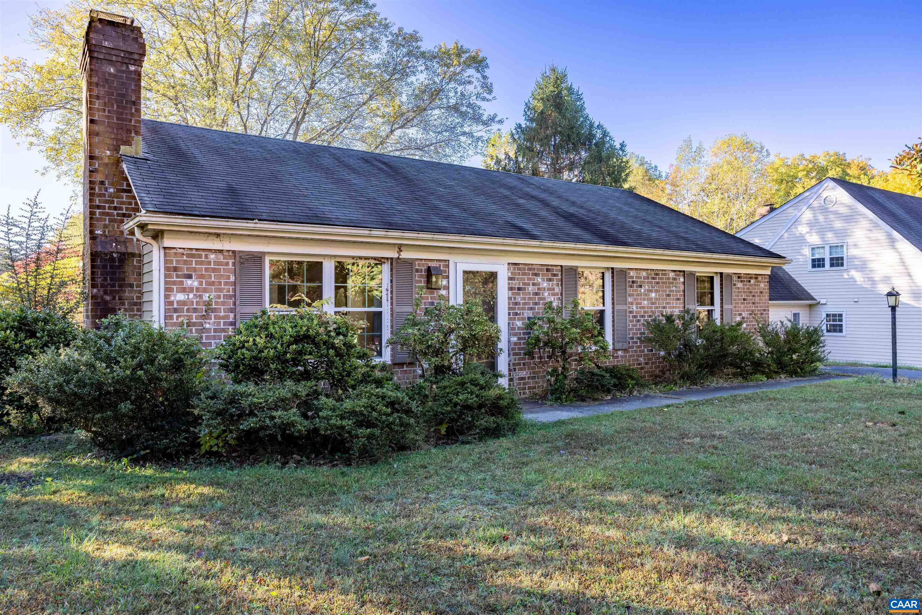 OPEN HOUSE Sat. Nov 11th 11AM - 1PM. One level home situated on a corner lot in Hollymead within walking distance to Hollymead Elementary, Lakeside Middle School and the Hollymead Pool. This brick ranch features an open living room with brick fireplace & vaulted ceilings that opens to the dining room; kitchen with large pantry & access to rear brick patio; laundry in hall closet, full hall bathroom, 2 bedrooms with closets and owner’s suite with half bath. Expansive lot offers a serene backyard with bird friendly plantings. Well buffered from Rt. 29 with all conveniences minutes away including a National Award Winning Senior Center. Thirty minutes from Blue Ridge Mountains and National Historic sights. Check out the Hollymead website for more information. Fiber internet available. Great investment opportunity!