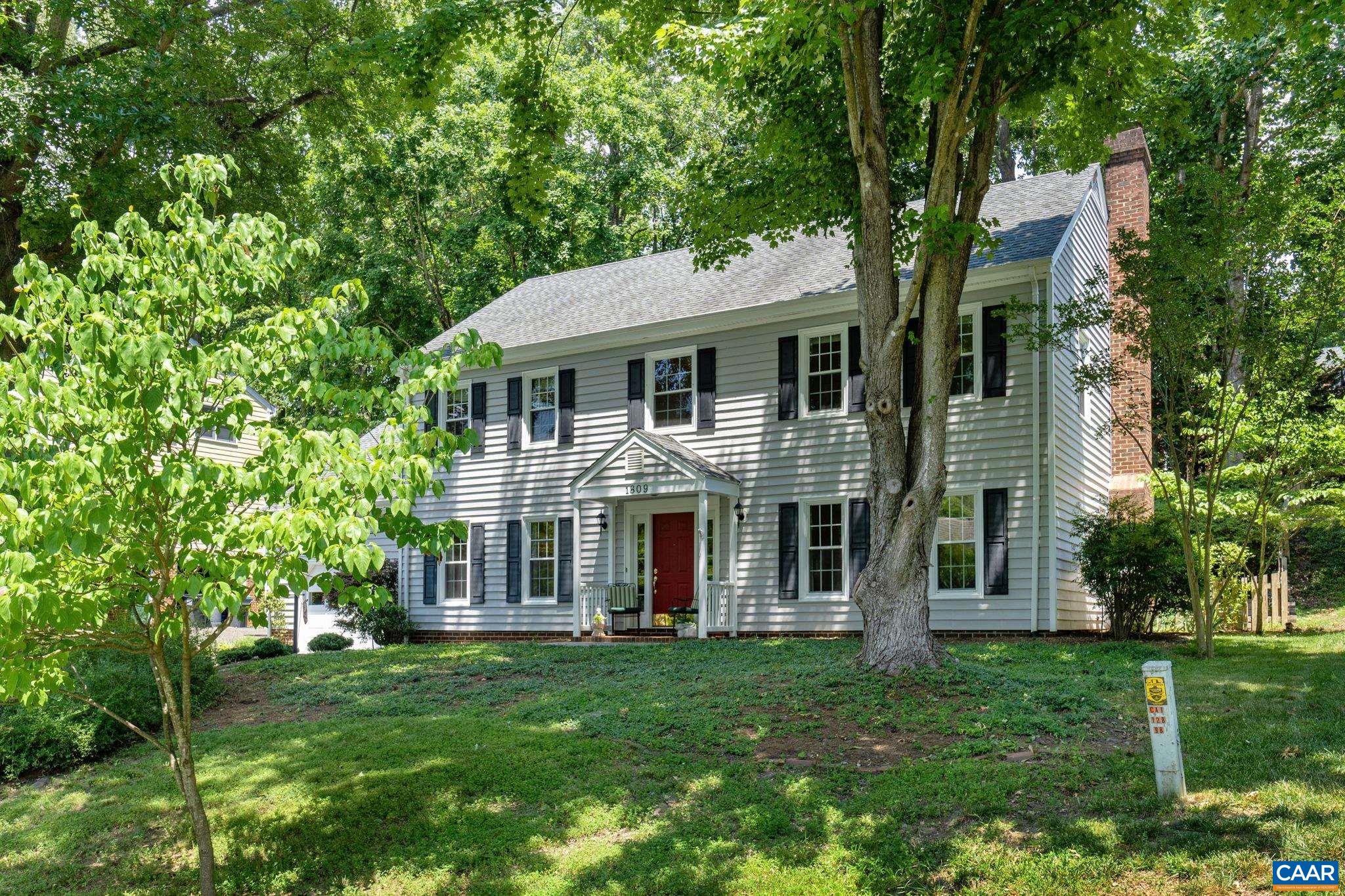 Beautiful, spacious and meticulously maintained, move-in ready colonial home in a park-like setting checks every box! Inside, a two-story designated foyer welcomes you to this traditional style home.  Charming dining room will delight guests for any special occasion. Formal living room can be used as an office, playroom or a study -- you decide! Open and comfortable, the family room is the perfect place to read, watch TV,  or visit with friends. All-brick gas fireplace with raised hearth and built-in bookshelves add interest to this space.  Adjacent to the family room, is a sweet and sunny eat-in kitchen featuring a bay window--perfect for bird watching! Well appointed kitchen boasts stainless steel appliances, granite countertops and plenty of cabinets for storage. Upstairs is a lovely primary bedroom with a large walk-in closet and en-suite bathroom complete with garden tub. Above the garage, is a huge storage area. Three more good-sized bedrooms, a full bath, and linen closet grace the second floor. Every square inch of the outdoor space has been expertly landscaped and curated. Fully fenced idyllic backyard, stamped concrete pathways, on-grade, over-sized garage and custom detached storage shed -- this home exudes curb appeal!