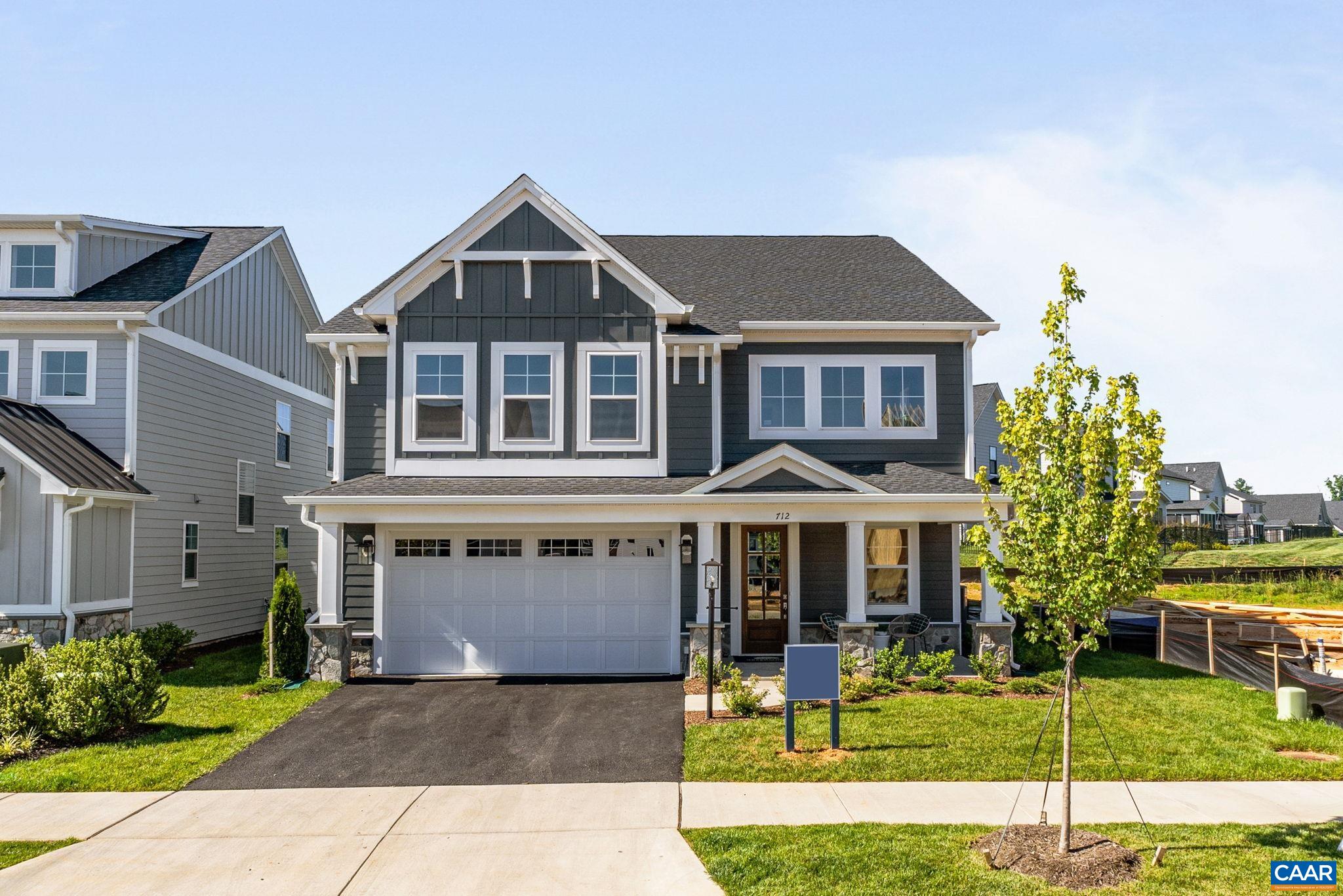 Brand NEW floor plan now available in Belvedere! The to-be-built Marigold floor plan is noteworthy because of its LARGE bedrooms, each with its own spacious closet. The main level of this home features a beautiful open living space with an L-shaped kitchen offering tons of counter/cabinet space, a walk-in pantry, and even more room at the center island. A covered porch, pocket office, mud room, and half bath complete the 1st floor. Upstairs, an open flex area can serve as a play area/lounge or you can opt to turn it into a 4th bedroom with full bath! The primary suite is nearly 18'x20' with a 17'x15' walk-in closet & spacious bathroom. The additional 2 bedrooms are also sizable, and the hall bath is split to allow for multiple people getting ready at the same time. Two linen closets and a laundry room complete the upper level. Optional 3rd level loft + bed & bath also available.   Belvedere offers an array of amenities, including access to parks, close proximity to the Rivanna trailhead, the nearby SOCA Fieldhouse, a dedicated dog park for pet owners, and enchanting playground areas.  Pricing varies by elevation. Lot premiums may apply. Photos are of similar home and may show optional upgrades.