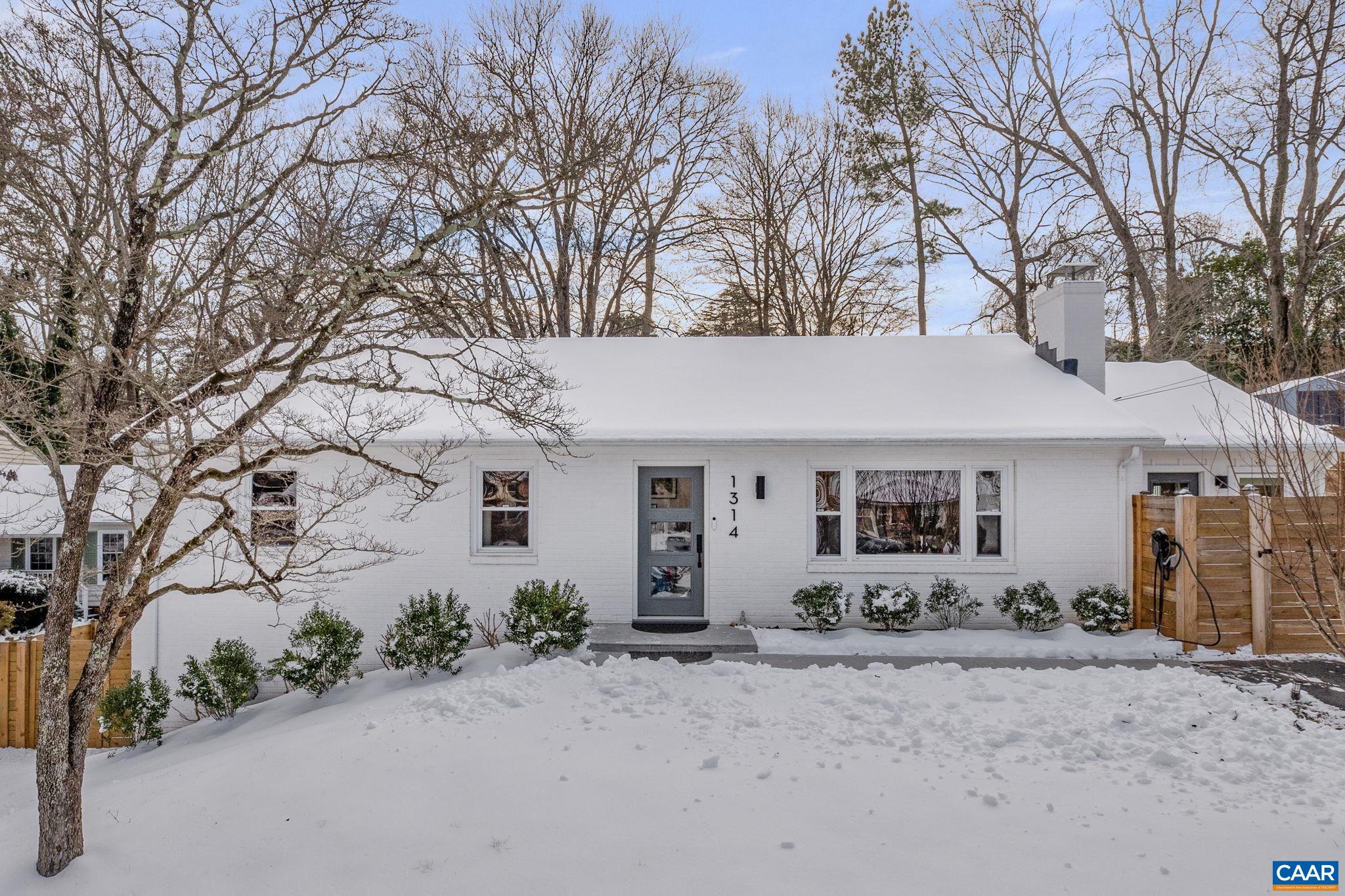 OPEN HOUSE SAT 1/18 1-3PM. Completely renovated in 2022, this exceptionally appointed brick ranch also includes more recent improvements in including fencing, sheds, and built ins. Featuring 4 bedrooms, 3 full baths, and a fully finished basement with additional kitchen and laundry. Best described as warm and inviting, the interior finishes are remarkable. Bright living room, white kitchen with quartz counters, island, stainless appliances, custom range hood, and hand-made tile backsplash. The adjacent mud room offers entry from the driveway impresses with soapstone floors, vaulted ceiling, plenty of storage, and 1st floor laundry. The primary suite as been updated with built ins to enhance closet space. Bedroom 3 is currently used as an office with built in murphy bed for guests. Downstairs features a rec room, flex space, additional kitchen and laundry. 4th bedroom and 3rd full bath too. Large recently fenced back yard with two 10x12 sheds for exterior storage. EV charger. Great location in the City. Close to CHS and convenient to the 250 Bypass.