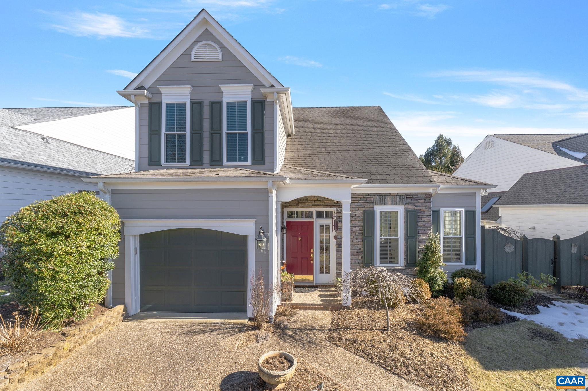 OPEN HOUSE Saturday from 11 AM to 1 PM! One level living in the Stonegate community in Crozet. Bright and sunlit home with vaulted ceiling, hardwood floors, and updated kitchen with newer appliances, quartz countertop, undermount sink and induction stovetop. Beautiful details throughout the house include tray ceilings, custom gas fireplace, a sunny loft, great storage space and a spacious screened-in porch which looks out to a beautifully landscaped yard. The community association includes exterior maintenance and yard care. Stonegate residents can choose to join the Western Ridge HOA for an additional fee which enjoys a community pool, clubhouse, exercise room, tennis court and more.