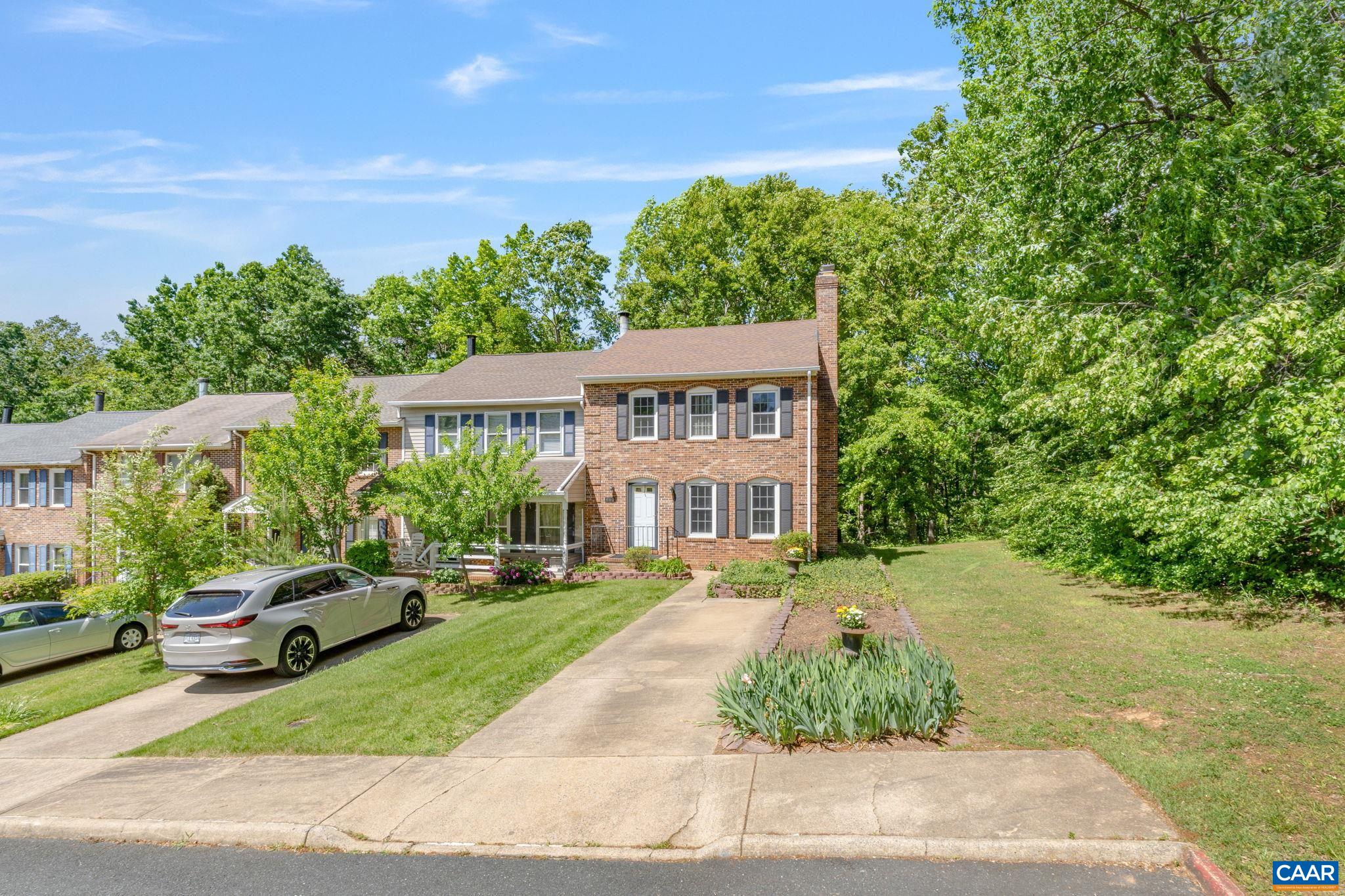 Lovely 3 bedroom well maintained end unit townhome on dead end street.  You'll love the open floor plan living space w/ fireplace, chefs kitchen, relaxing in the 11'10x15'2 screen porch w/ wooded views plus the spacious primary bedroom w/ fireplace.   Prime location near schools, parks, shopping, University of Virginia, Rivanna Station, hospitals, dining, and more! Why rent when you can own this home w/ mortgage payment less than rent?  The current owners have made many upgrades for you to enjoy!