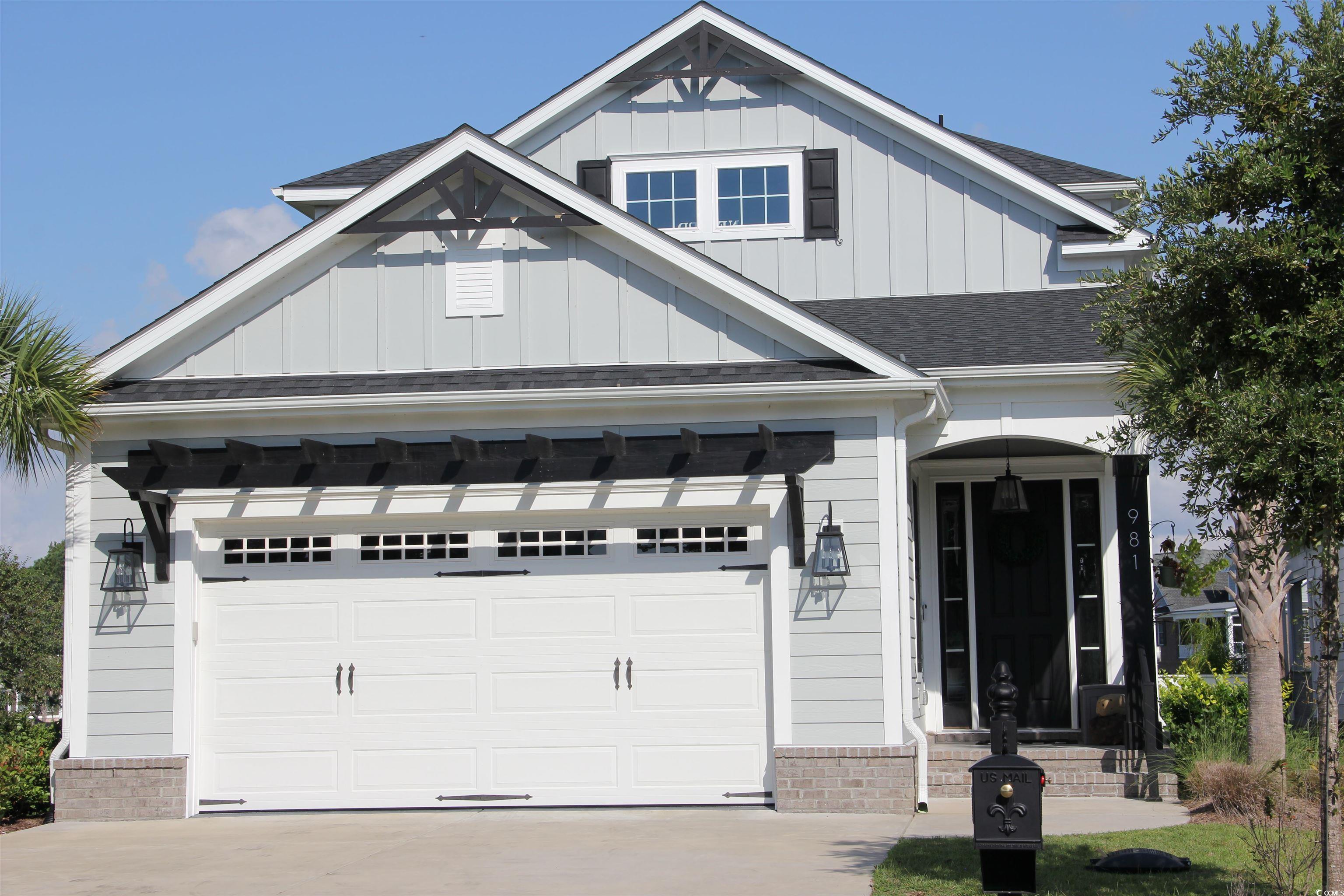 With the many communities of Myrtle Beach, there exist a unique community that stands apart from the others and you'll understand why when you visit this Luxury Home at 981 Crystal Water Way in Waterway Palms Plantation Community! Three things you'll find will be the close proximity to all retail amenities, stunning architectural customization throughout the home and hear yourself saying "after all the tenacity, professionalism and sacrifices...I deserve this home"! Stepping onto the porch gives you a feeling of just that, being at home. Enter into the spacious foyer and you'll take in the detailed architectural designs before heading to the spacious modern open concept living room with built-ins, pond view dining and gourmet kitchen. The gourmet kitchen has top-of-the-line appliances that is a chef enthusiast dream. Large prep areas on stone counter top, with custom cabinetry, built-in under counter microwave, large walk in pantry and a gas stove. Bring the food or entertainment inside from the outdoor built-in BBQ located directly off the dining area. Screened in porch on the main floor to enjoy the morning coffee/beverage or the dynamic sunset on the pond. The Primary Bedroom is a luxurious suite as it boast a spa style ensuite with a dual vanity sink, a stand alone bathtub to soak and relax after a long day and a large rain cascading shower. At the top of the steps to the left you'll find a wondrous large bonus space you can use as a canvas to design and to the right french doors open into one of the four bedrooms. All bedrooms can support a king size bed with room for additional furniture. There are two full bathrooms on the second level The upstairs also displays a breath taking elevated view of the luxurious community while the water feature sounds are heard and soothing off the screened-in porch. There is so many details in your home you'll enjoy from the fenced back yard, to the plantation shutter window treatments on all windows, to the custom epoxy garage floor and the ability to enjoy a healthy active lifestyle as you walk on the sidewalks over to a prestigious community recreation center. Your home here at 981 Crystal Water Way is a visual, kinesthetic and auditory stimulation that you must journey to take it all in. Schedule your exclusive showing as this home will check all your boxes for the place you will call home!   (Buyer responsible for room demensions. See Floor Plan Design for room size specifics)