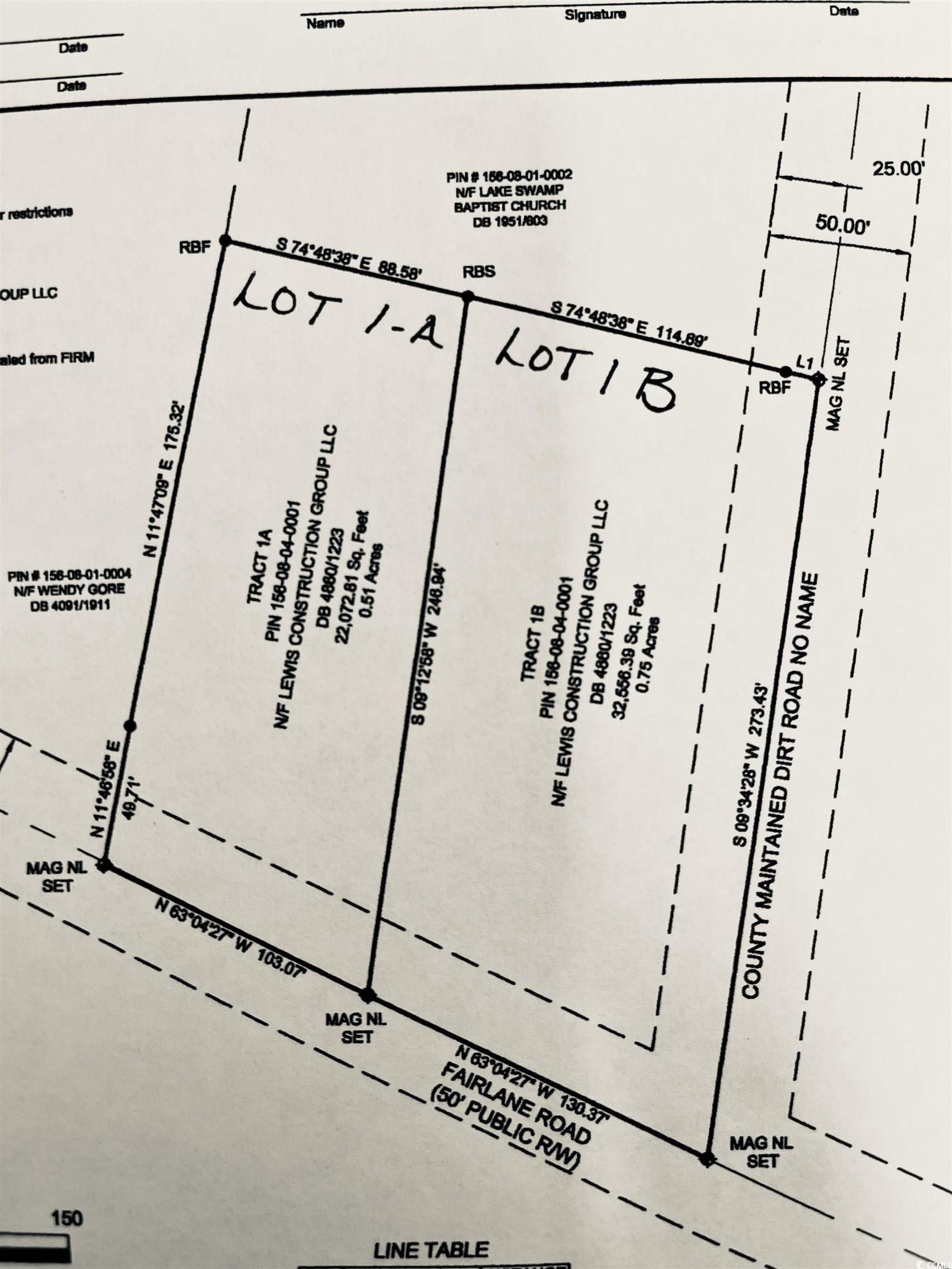 Lot 1A Fairlane Rd. Loris, SC 29569