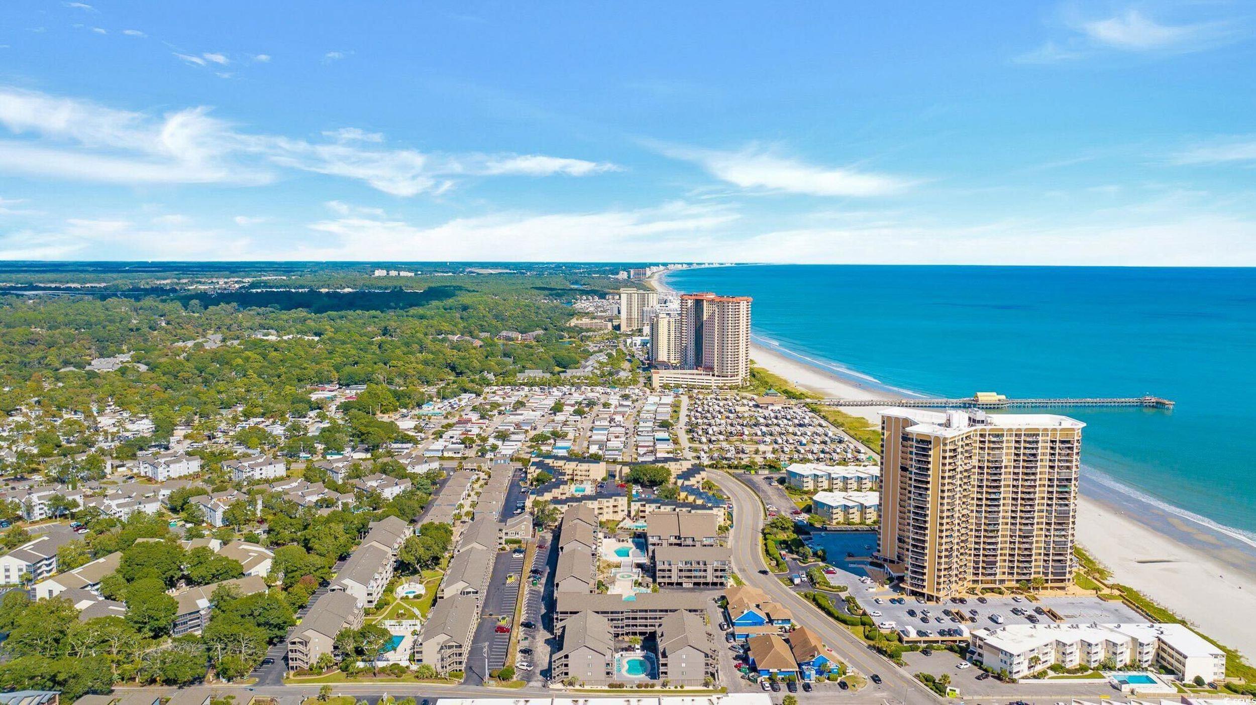 Drone / aerial view featuring a view of the beach and a water view