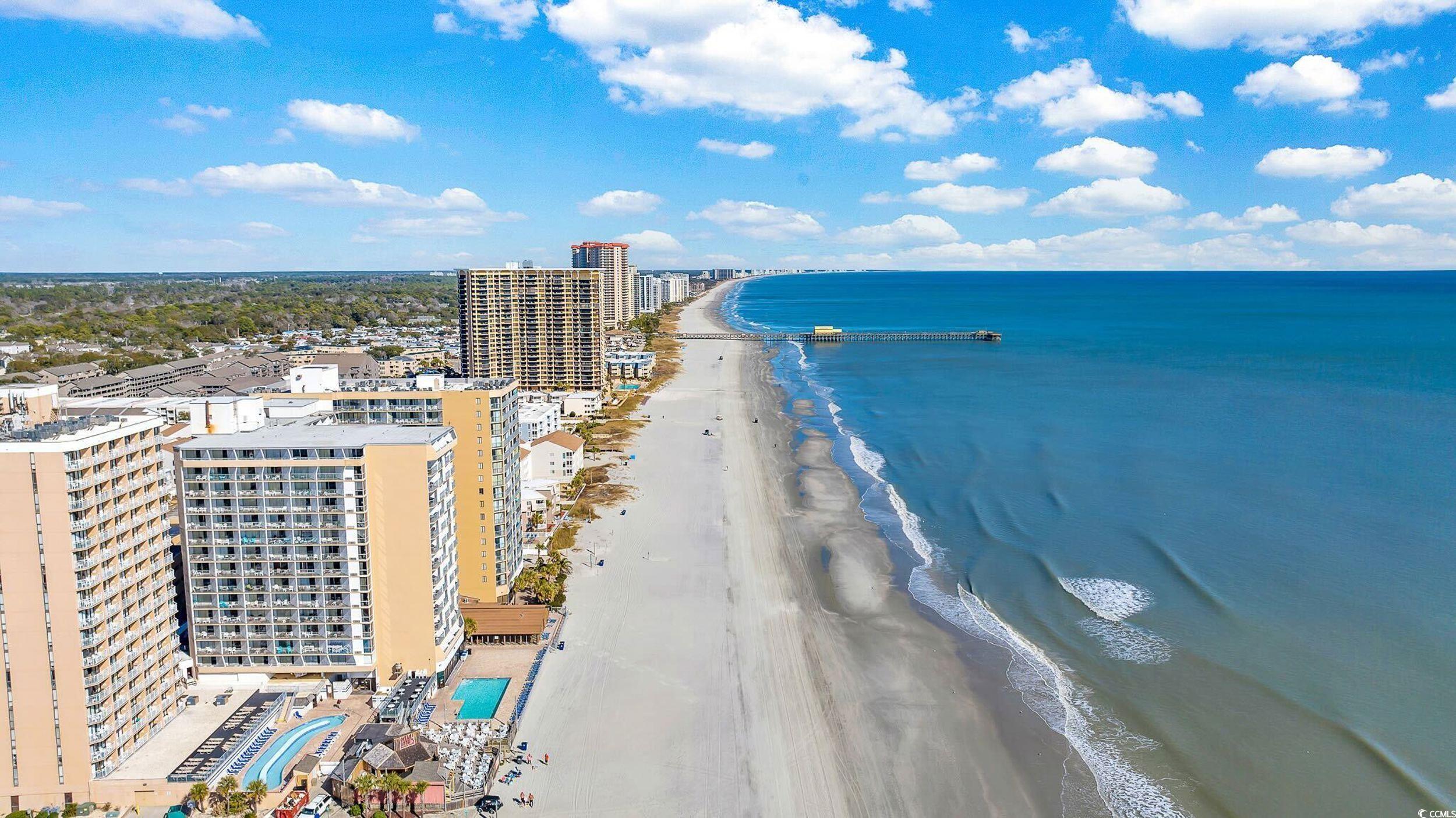 Bird's eye view with a water view and a view of the beach