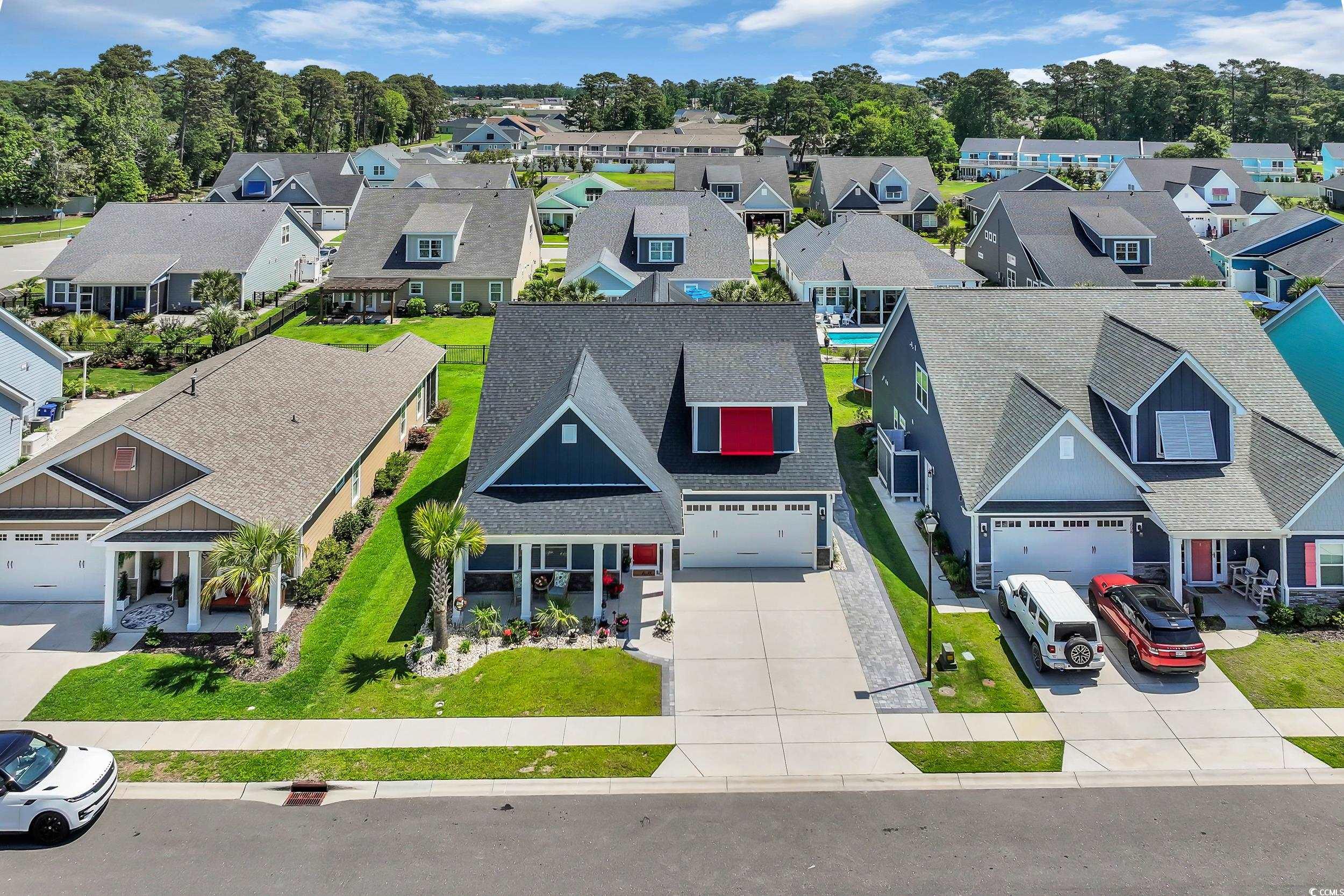 Aerial view of residential area