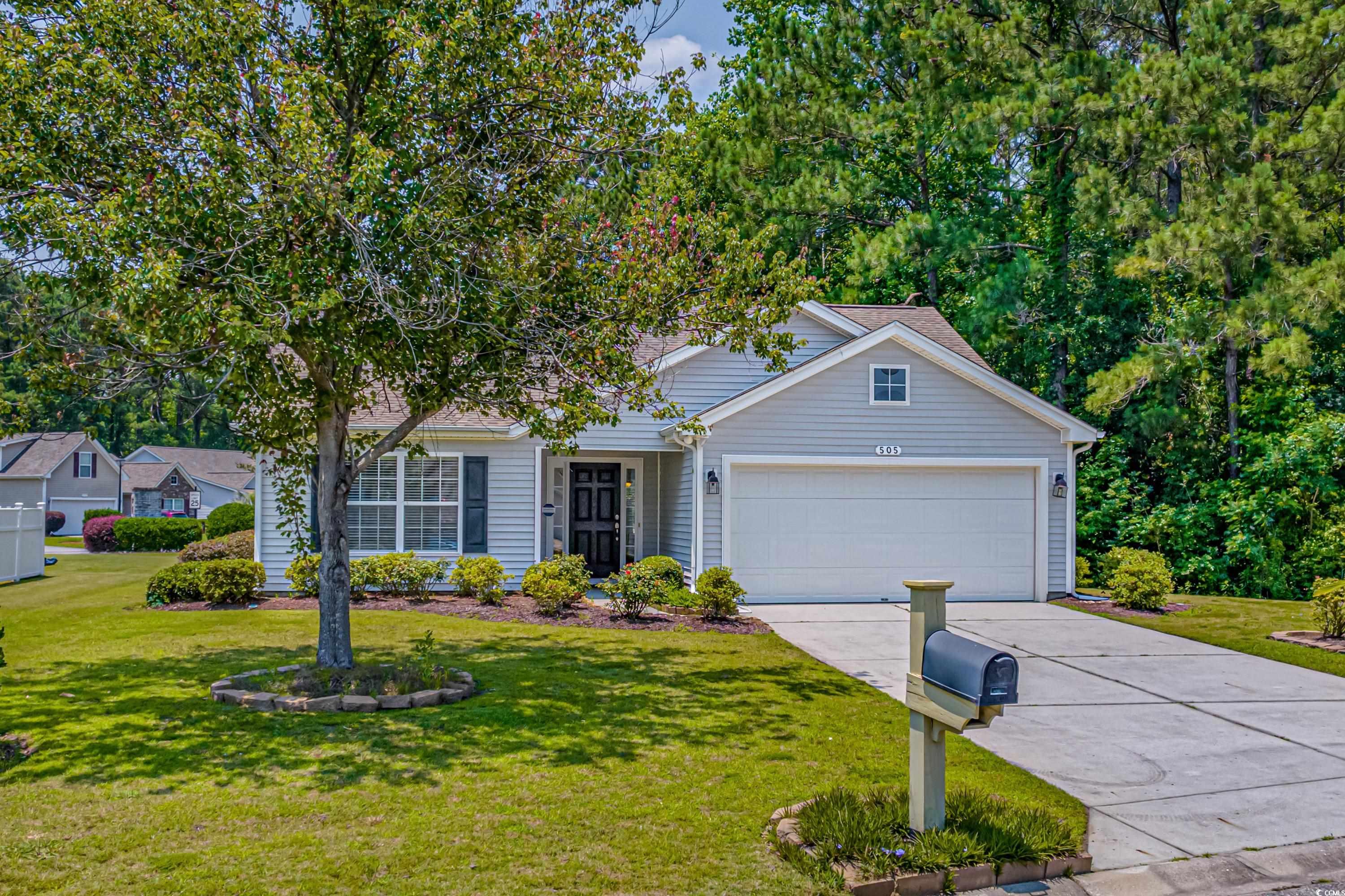 welcome home to the most private lot at the meadows! this spacious 3 bed/2 bath single family house is in the highly sought-out neighborhood of the international club in murrells inlet! this beautiful single level home offers new flooring, a split bedroom floorplan for additional privacy, a large carolina room, large windows for plenty of natural light, an open floorplan concept, cathedral ceilings, granite countertops, fresh paint and much more. enjoy the private lot surrounded by a wooded area with only one neighbor to the left. the long driveway accommodates multiple cars and is great for when you are entertaining.  the community rec center has a gym, library, children's playground, and a gorgeous community pool. located just a short drive to shopping and fine dining, the marsh walk and south carolina's gorgeous beaches. enjoy a southern lifestyle in a well-kept and peaceful community. this home is in the international club golf course with a driving range. located in the award-winning st james school district. appliance credit is available. please call to receive additional information.