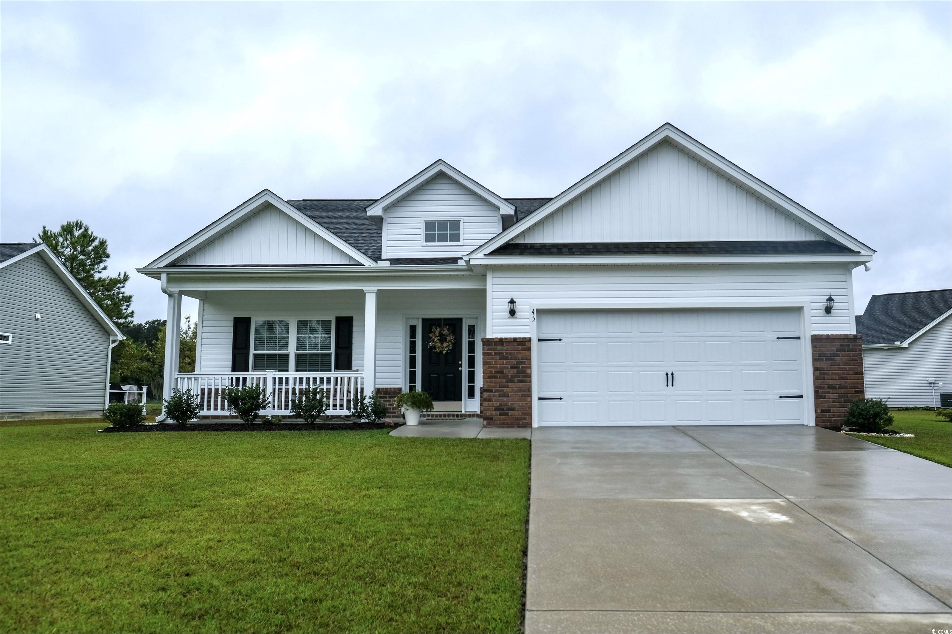 immaculately kept home, just over a year old! this home is perfect for someone looking to purchase within peru plantation without having to wait months for a new construction to be completed.  as you walk through the home you'll notice the open concept floor plan, vaulted ceilings, and screened in patio overlooking the pond in the backyard. the home features 3 bedrooms and 2 full bathrooms with a 2 car attached garage. the master bedroom is located in the back of the home with the second and third bedroom towards the front of the home. the kitchen features 36" cabinets, beautiful backsplash which was added after purchase and all stainless steel appliances. all appliances are just over a year old and will be conveying with the sale of the home. additionally, the yard has been fully sodded, has a built in irrigation system, blinds/shades and gutters were added to the home. peru plantation is located just a short drive away from grocery stores, pharmacies, and downtown historic georgetown.