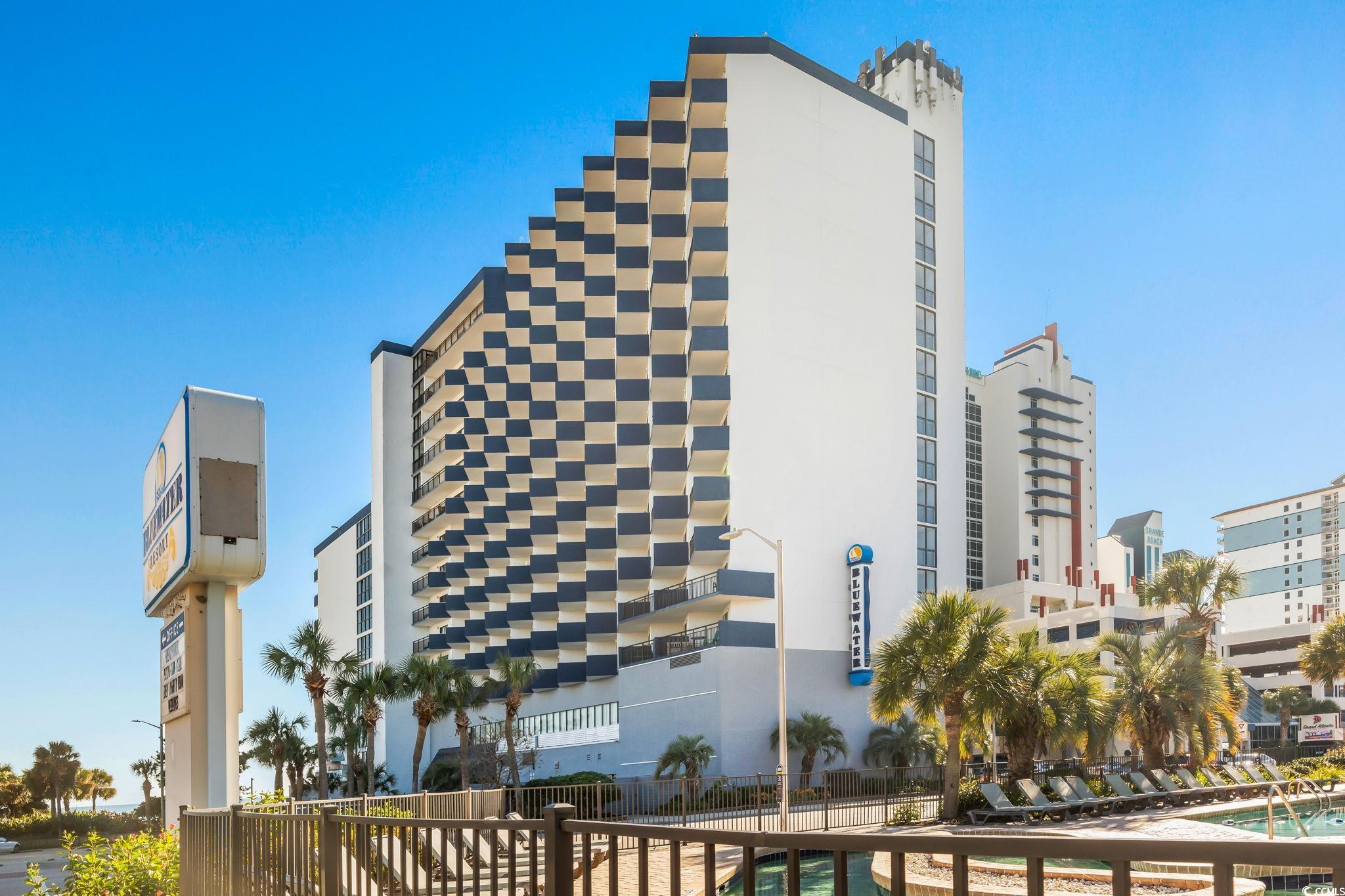 indulge in coastal bliss at the prestigious bluewater resort in the heart of myrtle beach! our meticulously updated one-bedroom, one-bath 13th floor condo boasts awe-inspiring ocean views and is complemented by a neighboring park, ensuring an unobstructed future panorama. whether you're in search of a tranquil second home or a lucrative rental property, this gem seamlessly blends luxury and convenience.  step into your coastal haven, where the melodic waves beckon you home. the contemporary design and modern finishes harmonize with the coastal ambiance, creating an inviting and radiant living space. fully furnished, this unit invites you to simply bring yourself and your beach attire. looking for an investment property? this unit has a an excellent rental history!  picture yourself on the private balcony, savoring morning coffee or a glass of wine as the sun gracefully dips below the waves—a true embodiment of coastal living at its zenith.  bluewater resort provides an array of amenities, promising a memorable stay. immerse yourself in the indoor or outdoor pools, unwind in the hot tub, or access the beach just steps from your condo. fitness enthusiasts will appreciate the on site gym, an on-site restaurant and laundry facilities add to the convenience of this exceptional resort.  with captivating ocean views and top-notch facilities, bluewater resort stands as a premier vacation destination. centrally located in myrtle beach, you'll be surrounded by entertainment, dining, and shopping options. championship golf courses, water parks, and live entertainment theaters.  seize the opportunity to own a slice of paradise at bluewater resort. embrace the ultimate coastal lifestyle and make your dream home or rental property a reality today! kitchen was updated in 2023, ac units where replaced in 2022 & 2021.  square footage is approximate and not guaranteed; buyer responsible for verification.
