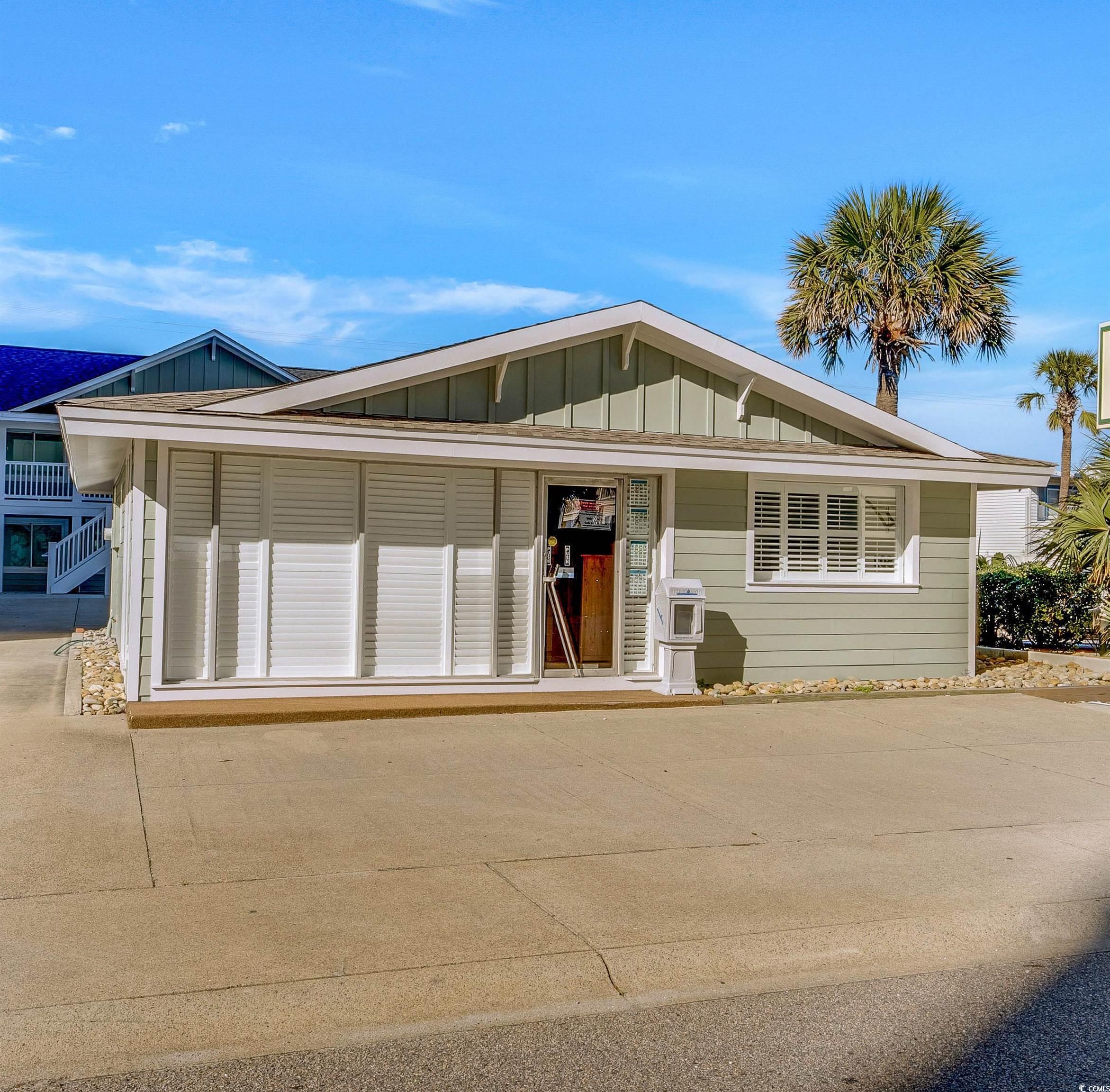 recently remodeled commercial office building with approximately 1,200 sq ft for lease across the street from the beach.  this furnished office building (including a copier) has 3 small offices plus a reception area, kitchenette, and 1 restroom. power, water, sewer, trash pick up and signage is included in the lease.  tenant is responsible for internet and phone services. great office building for a small or start up accounting business, legal/attorney firm or insurance business.  potential tenant will need to verify permit needs with city of north myrtle beach.