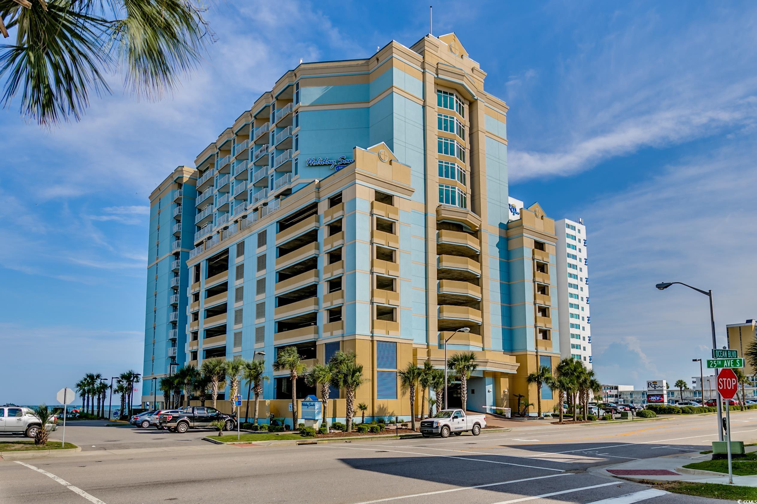 airbnb or vrbo friendly 1 bedroom, 1 bath 11th floor, city/ ocean view condo available at holiday sands in myrtle beach. unit is being sold completely furnished, and features a true 1 bedroom large enough to fit two queen beds. other features include: granite counter tops, stainless finish appliances, a washer and dryer in unit, and one assigned parking space in the gated garage. holiday sands offers oceanfront access, heated indoor pool and lazy river, hot tub, outdoor pool, lounging area, fitness center, and more. owner financing available. make an appointment today.