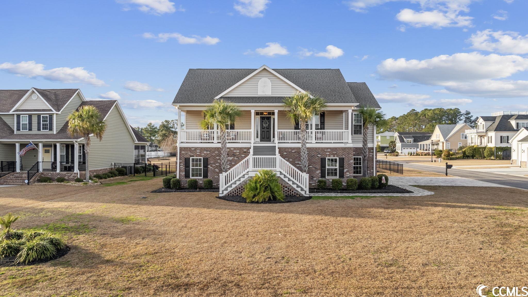 welcome to one of conway's finest, gated, riverfront communities, pottery landing. this exquisite, 4 bedroom, 3 and-a-half bath home is everything you could wish for a beautiful 1/2 acre homesite! the double sided stairs leading up to the large front porch gives this home the perfect curb appeal. as you enter the home you will see the naturally-lit formal dining room with double box tray ceilings. a cozy but spacious living room that leads you to the kitchen or out the coastal style doors to the rear balcony. the kitchen offers upgraded cabinets, granite countertops, smudge proof stainless steel appliances, a spacious two sided breakfast bar with an open view of the living area and a casual dining area. the large owners suite with presidential tray ceilings & more natural light - this master has it all. additionally, you'll find a large walk-in closet, double executive height vanities with ample counter space, ceramic tile shower with a glass door and separate soaker tub to relax and unwind. plenty of storage space in the large laundry room that includes a closet. head downstairs to the den/media flex room/office that leads you to the other 3 bedrooms. enjoy the backyard oasis from here! an outdoor kitchen, covered rear porch, custom pool, travertine surround, and exquisite backyard awaits you! this home is an entertainers dream spot. indulge into your community the neighborhood furnished clubhouse and pool. head down to the neighborhood boat ramp with direct access to the waccamaw river, minutes from the intercostal waterway!