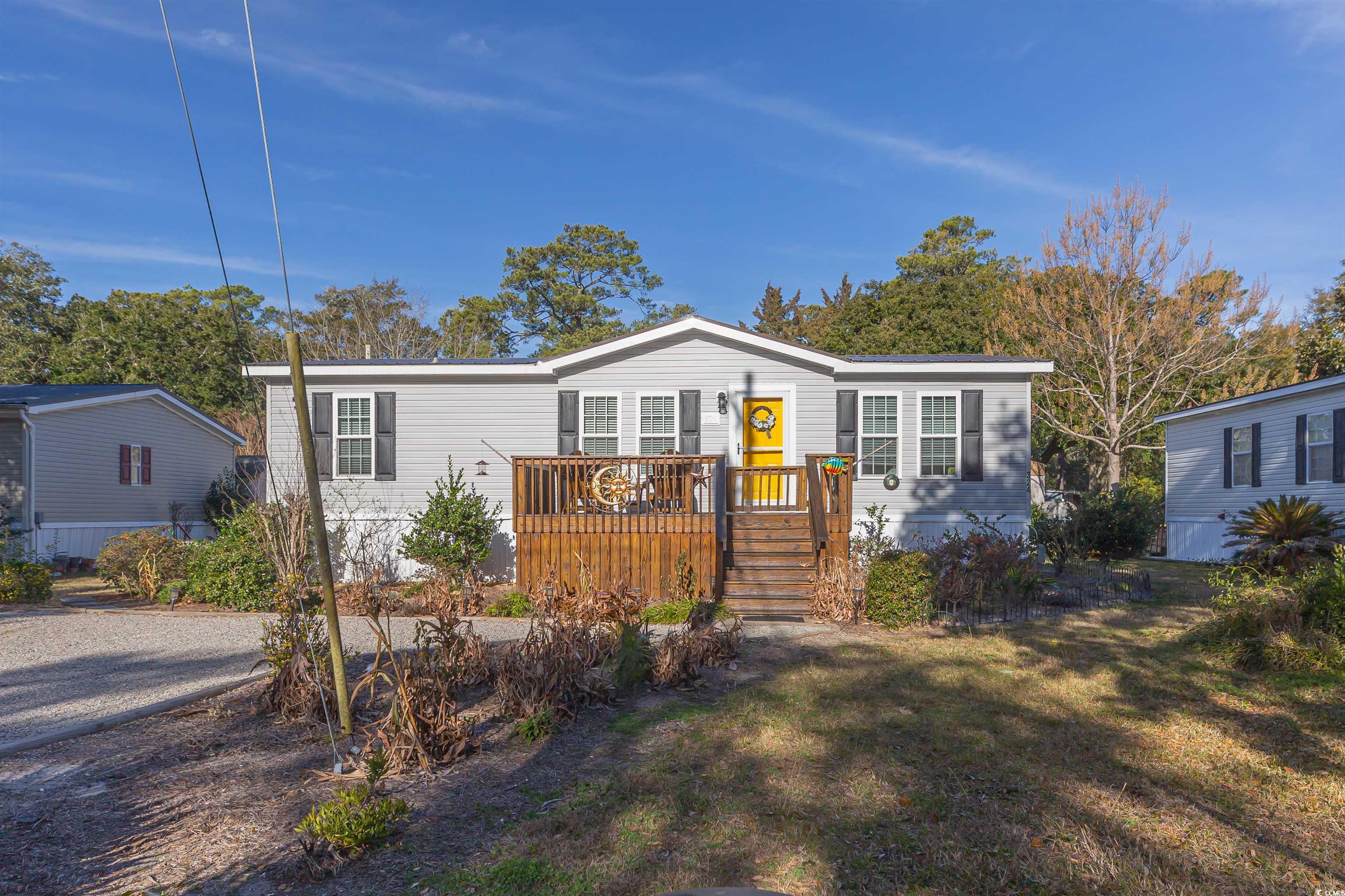 beautiful home, located steps from the marsh, and minutes from the beach is a true cutie! this home has a brand new hvac system and is more than accommodating with tons of storage and cabinet space, as well as large bedrooms, walk-in closets, and bathrooms, with pet protection carpet in all three bedrooms. two additional outdoor storage sheds (10x12 and 8x4), relaxing back deck, and outdoor shower gives this beach home even more charm. waterford oaks is a residential mobile home community on leased land with a community fishing pier, gazebo ,and boat ramp with access to the marsh for residents. home has new storm doors, new pane windows, one year old metal roof. new kitchen appliances!