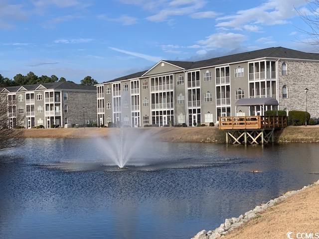 welcome to carolina yacht landing, a motorcycle, boat and golf cart friendly community.  there is boat storage and boat slips in the community which are available  on a first come first serve basis.  there is a charging station for electric golf carts in the parking lot to the right of the building. this is a 3 bedroom, 2 bath unit with walk in shower in master bath.  it's just a short elevator ride up to the top floor where you can enjoy sitting on your balcony with the serene view of the pond with it's flowing fountains and wildlife.  this unit comes furnished, has never been rented, only used as a second home and is in excellent condition including the hvac which was replaced in july 2023.  insurance is not included in the monthly hoa payment but the 2024 insurance assessment will be paid by the seller at closing.  other amenities include a pool across the road from the unit and a clubhouse, 2nd pool, fitness room and picnic area just down the road.  you are few miles away from cherry grove beach, shopping, medical facilities and so much more and don't forget this is located in little river, home of the famous blue crab festival held each may at the little river waterfront.   all measurements and sq footage are approximate and it is the responsibility of the buyer and or their agent to verify.