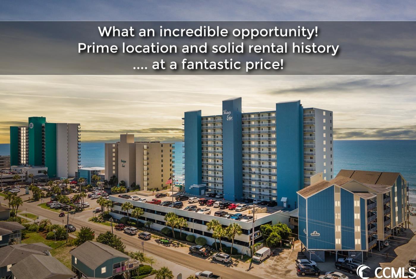 this is an ideal opportunity to get your very own oceanfront dream condo. i mean seriously, what a price! not to mention, this unit has some additional perks many others do not. this first floor unit reaps the benefit of never having to access the elevator or stairs. the water's edge parking deck goes all the way up to this floor, so should the elevator ever need to be serviced or isn't working, no worries at all! plus during the peak rental season you won't need to fight the elevator crowds. not only is the first floor beneficial from an accessibility standpoint, it may also be close enough to the pool and hot tub area to keep an eye on any kids or grandkids that may be playing below. this unit is also on the on-site rental program so take full advantage of hitting the ground running this spring and summer with booking already in place. schedule your viewing to see this opportunity quickly. it's a unique one that others are sure to desire as well!