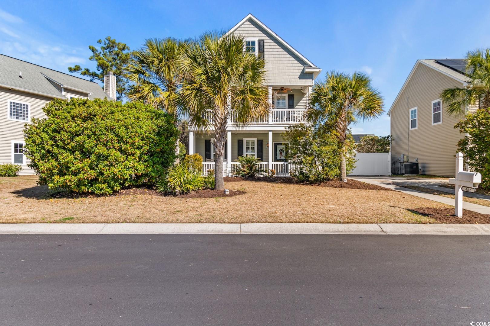 Welcome to 482 Emerson Dr. in beautiful Myrtle Beach! This exquisite property, constructed in 2006, presents a wonderful opportunity for luxurious coastal living. Boasting 2,149 square feet of heated space, this home offers ample room for relaxation and entertainment. Upon arrival, the charm of this residence is immediately apparent with its classic plantation shutters gracing all front windows. Step inside to discover a well-appointed interior featuring a harmonious blend of vinyl plank, tile, and carpet flooring throughout. The heart of the home lies in the stunning kitchen, equipped with Corian countertops, stainless steel appliances, a stylish backsplash, and a convenient pantry. Adjacent to the kitchen is a formal dining area adorned with built-in cabinetry, perfect for hosting elegant dinner parties or casual family gatherings.  Upstairs, the second floor is highlighted by a spacious master suite complete with access to a private porch, providing a serene retreat to enjoy the southern climate. The master bedroom also boasts his and her closets, offering ample storage space for your wardrobe. Ascend to the third floor to discover a versatile space with a full bathroom, perfect for use as a flex space or additional bedroom, providing endless possibilities to suit your lifestyle needs. Outside, the property offers a plethora of amenities designed to enhance outdoor living. A swinging 24-foot farm gate welcomes you home, while a detached garage provides parking convenience. A privacy fence surrounds the property, creating a peaceful oasis amidst mature landscaping. Relax and unwind on the back deck, or take a short 15-minute drive to the beach for a day of sun, sand, and surf. Conveniently located near the new Publix shopping center in Carolina Forest, this home offers easy access to a variety of shopping, dining, and entertainment options. Whether you're seeking a tranquil retreat or a vibrant coastal lifestyle, 482 Emerson Dr. offers the perfect blend of comfort, convenience, and elegance. Don't miss your chance to make this your Myrtle Beach sanctuary – schedule your showing today! Square footage is approximate and not guaranteed. Buyer responsible for verification.
