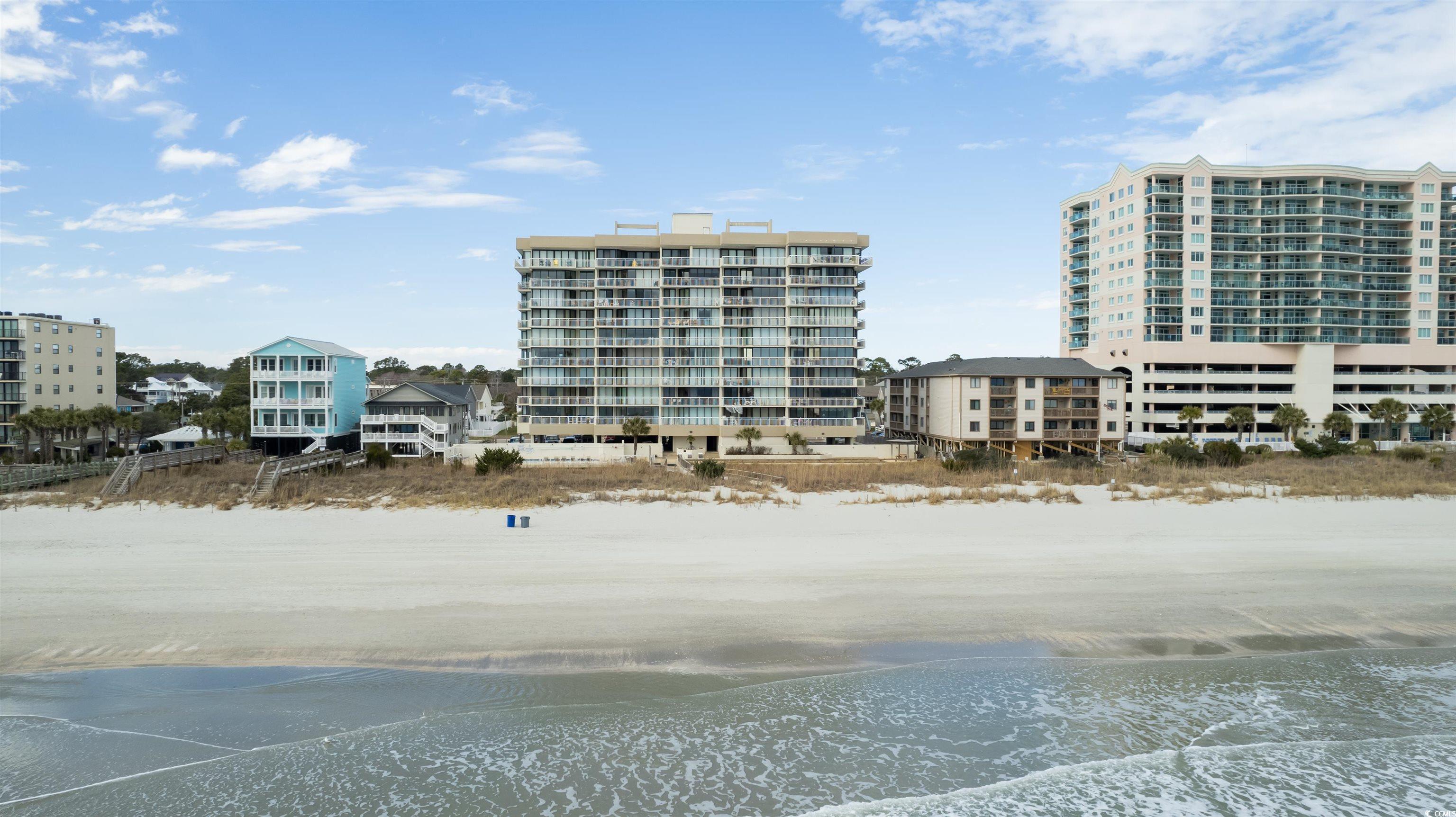 rare opportunity to own a spacious, direct oceanfront condo boasting three bedrooms and two baths in shoreham towers ii, north myrtle beach. enjoy breathtaking ocean views from both the living room and owner's suite. recent upgrades include new beachfront windows and sliding doors, as well as new lvp flooring in bedrooms and new light fixtures throughout.  the kitchen is equipped with stainless steel appliances and granite countertops, perfect for culinary enthusiasts. additional features include a wet bar in the living room and a convenient full-size washer and dryer within the condo.  this fully furnished unit, excluding electronics, offers added convenience with a first-floor storage closet for beach essentials like chairs and umbrellas. enjoy access to amenities such as the fitness center, outdoor pool, and an ev charging station.  notably, this unit has never been rented, ensuring pristine condition and exclusivity. situated in the sought-after crescent beach section, residents benefit from easy access to attractions like barefoot landing, north myrtle beach sports complex and aquatic center, golf courses, shopping destinations, and dining options.  opportunities like this are rare—don't miss out!  information deemed reliable but not guaranteed.  buyer responsible for verification.