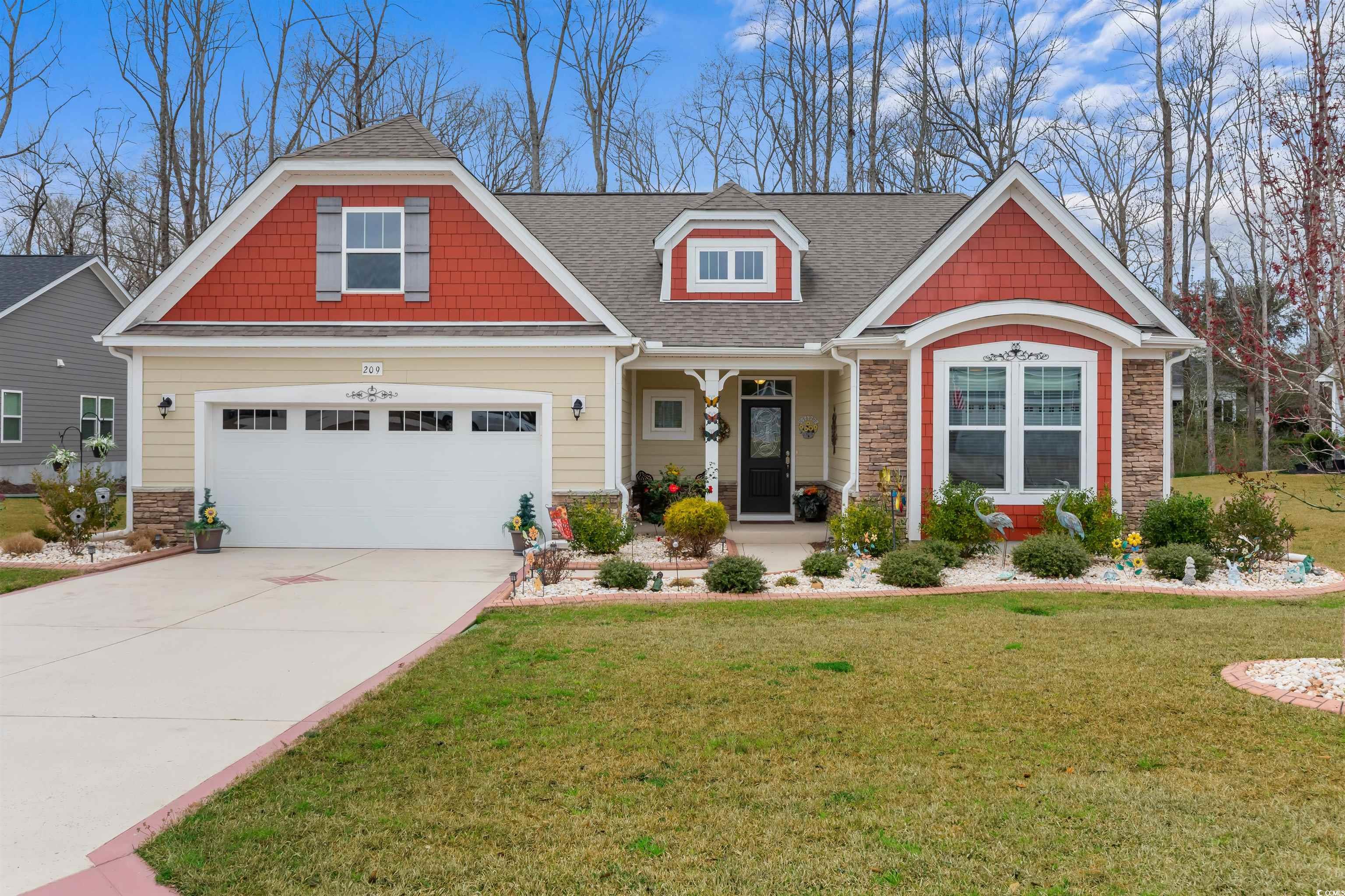 lovely golf community home.  quality 2x6 construction, hardy plank siding and trane a/c. large lot with concrete edged planters, nice landscaping and garden shed. rear yard has natural growth border, large screened porch and concrete patio with pergola. interior includes spacious bump outs in primary suite and dining area, ceiling fans in all rooms, granite counters throughout, upgraded laminate flooring, crown molding and large all tile walk-in shower. ownership includes golf course membership. shopping and restaurants less than fifteen minutes away in north myrtle beach via hwy. 22. come view this meticulously maintained home and choose to become part of the beautiful shaftesbury estates neighborhood.