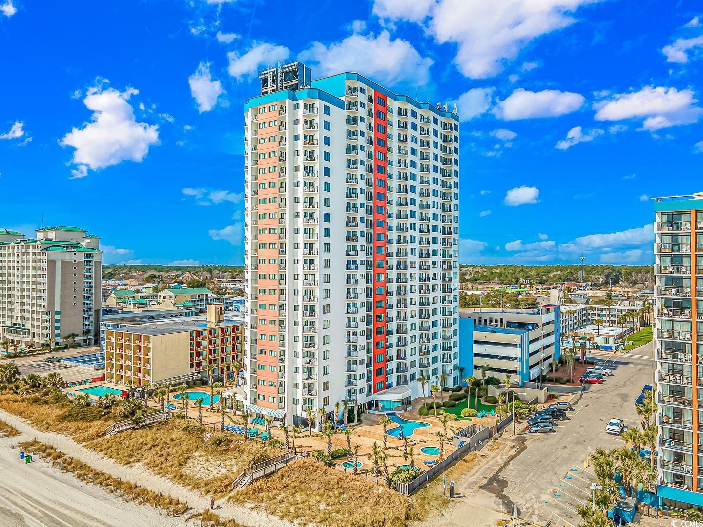 check out this 11th floor, ocean view, 1-bedroom apartment located at the palace resort in myrtle beach, sc.  the condo is fully furnished and the layout will accommodate 4 guests.  upon entry, guests will enter into the kitchen and living room area.  unlike many 1-bedroom properties in town, you do not have to walk through the bedroom to get in and out of the condo!  directly to the right is where the full bathroom is located.  the bathroom features a tub, shower, vanity with sink, mirror, and toilet.  the ac unit is located in the utility closet just outside the bathroom.  continuing through the apartment, the private bedroom is also located on the right side of the apartment.  the bedroom features 1 queen bed, closet, dresser for storage, nightstand, cable tv with over 100 channels to choose from, access to the ocean view balcony, blackout curtains, and a beautiful barn door for privacy.  entering into the living room, guests will find the most relaxing part of the entire condo!  the living room is open and spacious, and features endless, north-facing views of the ocean.  the 11th floor offers such great views; not too high, not too low!  the living room offers a dining table and chairs, queen-sized sleeper sofa, accent chairs, end tables, cable tv with over 100 channels to choose from, and access to the ocean view balcony.  as of march 2022, a beautiful shiplap wall was built and an led electric fireplace was installed.  a brand new sleeper sofa was installed, including modern pieces of decor and accents.  the entire condo was painted, and a stylish barn door was installed in the bedroom.  new flooring is featured throughout.  this is truly a home away from home!  the kitchen is absolutely incredible and features brand new stainless steel appliances, new cabinets, and granite counter tops.  the homeowners spared no expense!  unlike many condos, this listing also features a full-size dishwasher as well as small appliances like a coffee maker and toaster.  cooking a large meal or a small snack will not be a problem!  the palace is a highly sought-after complex in myrtle beach, sc and is in close proximity to the myrtle beach boardwalk, sky wheel, restaurants, shopping, mini golf, attractions, myr airport, and so much more.  call the listing agent to schedule a showing today!