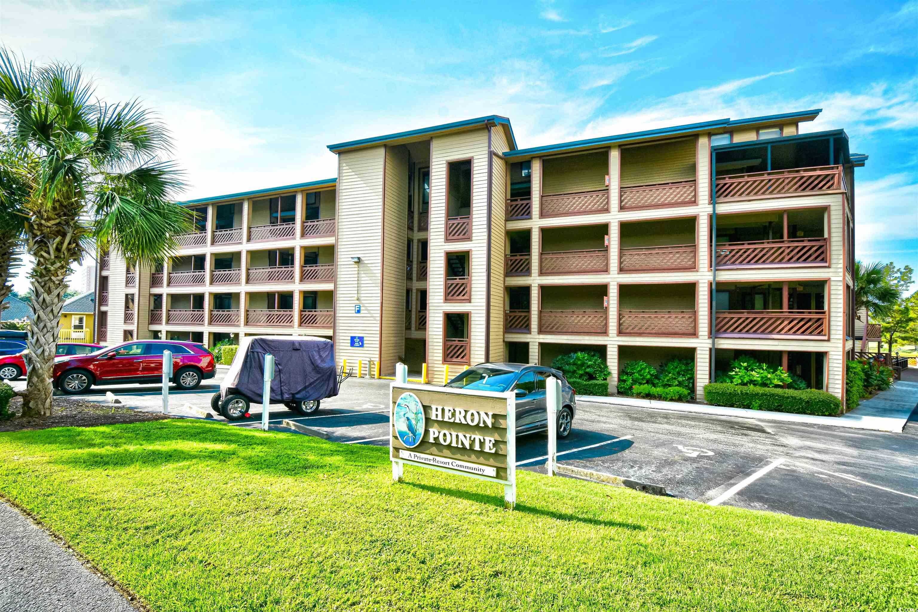 location! location! location! heron pointe is located in the popular shore drive area. this unit has 2 bedrooms and 1 bath. the second floor loft space is used as the 2nd bedroom. the unit comes fully furnished and all appliances convey. the view is absolutely wonderful, as you can see for miles across the beautiful marshes and the view of the dunes golf course... it is truly a sight to see! it also has a screened in porch that has attached outside storage. don't miss your chance to own a great condo in heron pointe for an investment, 2nd home, or a primary home. without getting in your car, you can enjoy some of the widest beaches on the east coast located close to the popular ocean annie's beach bar on the ocean, eating at many restaurants within walking distance, harry the hat's and river city cafe, and the local hang out flip flops restaurant and bar. you are just minutes away from tanger outlet, barefoot and broadway at the beach and many golf courses and places of entertainment. square footage is approximate and not guaranteed. buyer is responsible for verification.