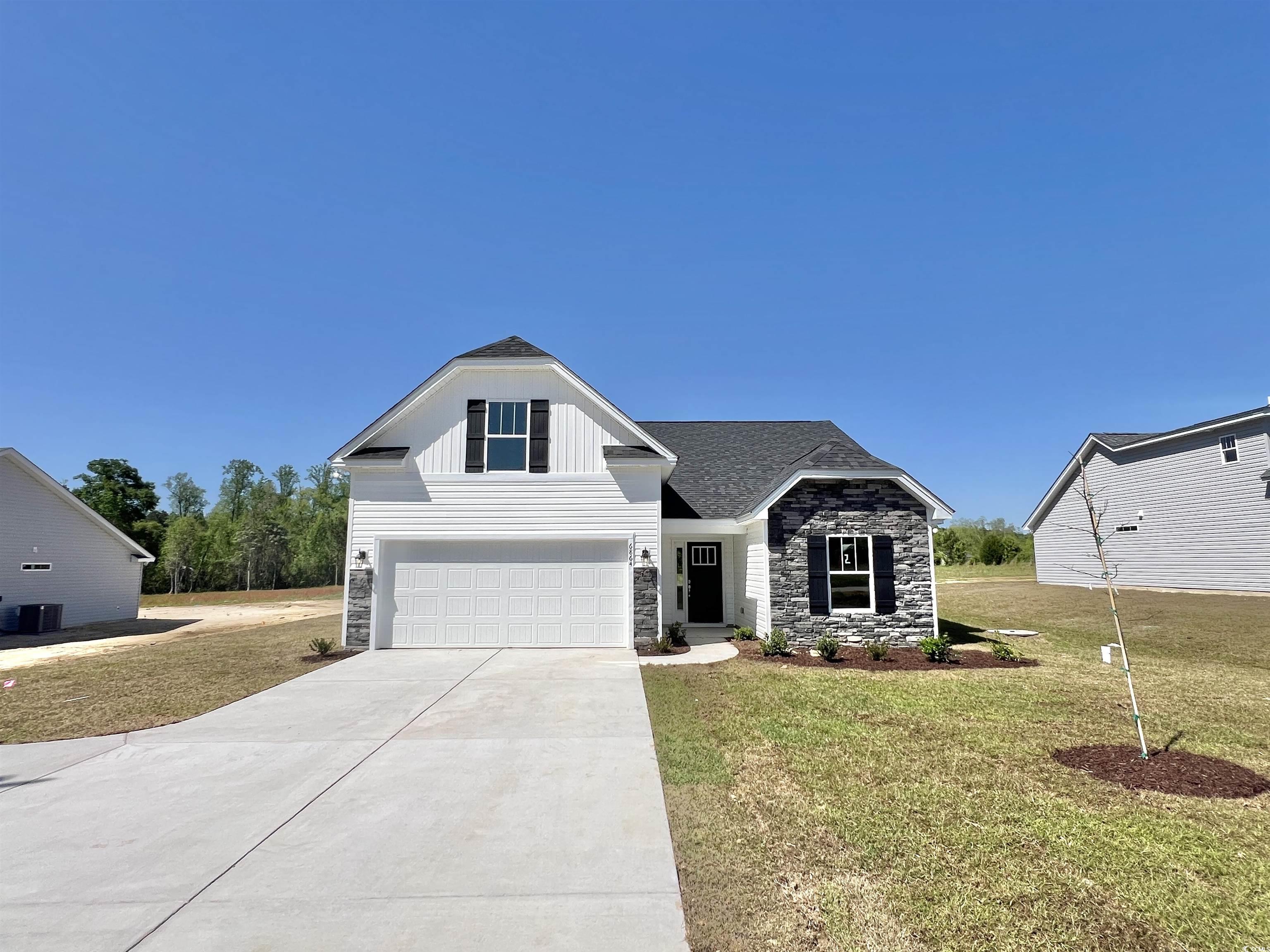 new construction, 4br/3bath home on 1/2 acre lot!! have you been looking for a new, no hoa home on a large lot close to the beach, but away from the hustle and bustle??? if so, this beauty is the one!!! bring your rv, boat, utility trailer, and install your pool and detached building. this yard can accommodate it all!!! this well-appointed home features huge upgraded wood-look laminate flooring in the great room, dining area, and entry/hallway, granite countertops in the kitchen, tile flooring in the bathrooms, laundry and kitchen, double vanity and custom tile walk-in shower & soaker tub in the master bath, vaulted ceilings & ceiling fans in living room and all the bedrooms, and an irrigation system to keep your yard green during the summer months. this home has a very peaceful setting in conway yet offers a short drive to all the grand strand has to offer. as the new owner of this gorgeous home you'll never be far away from golfing, fishing, dining, shopping... sand, sun and fun!!! **primary photo and backyard are of actual home. others are of another similar home. updated photos coming soon**