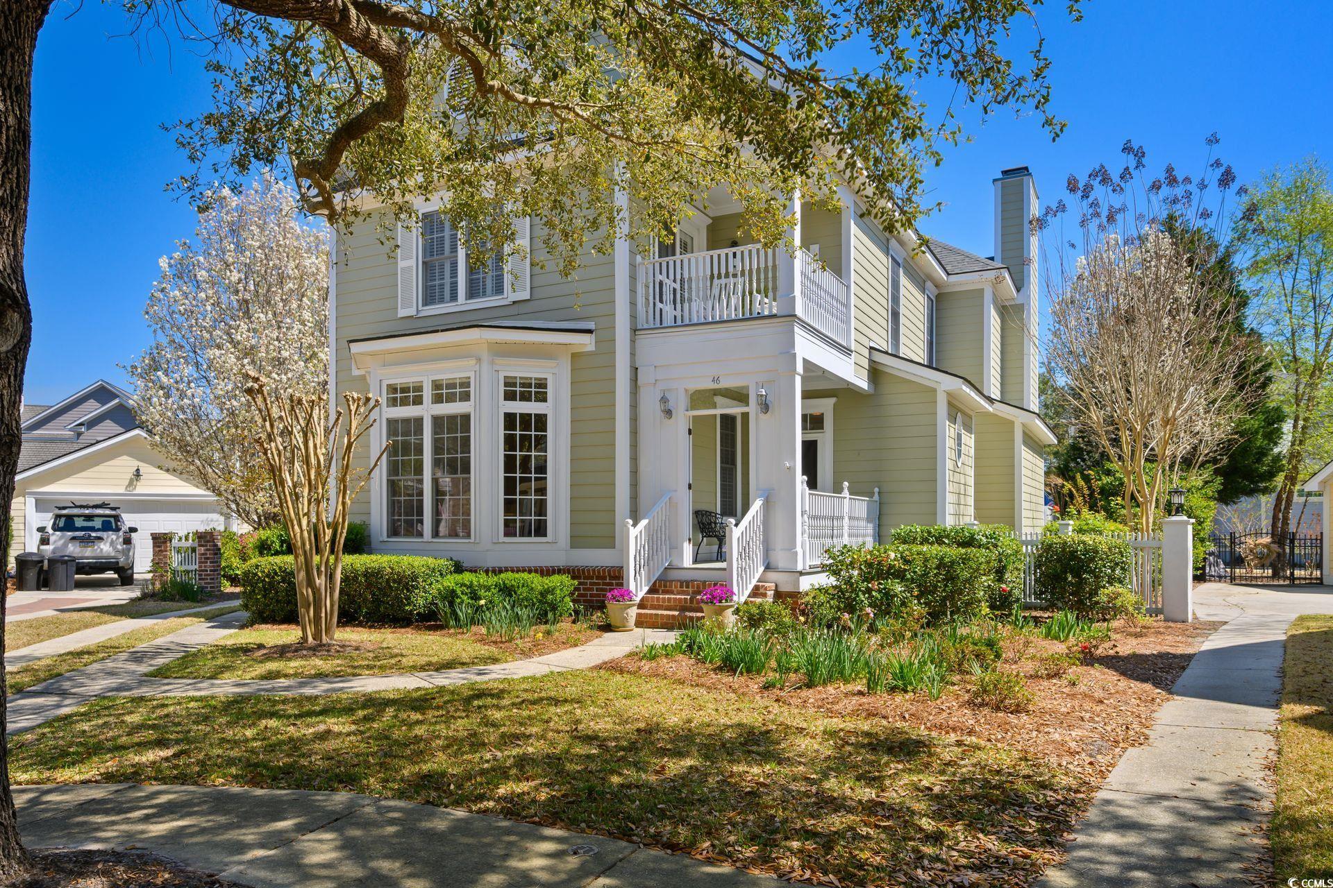 welcome to 46 beaufain ct. in reunion hall, a picturesque coastal haven nestled in the heart of pawleys island, sc. this meticulously maintained residence offers the perfect blend of comfort, style and coastal living providing a peaceful retreat for those seeking the welcoming southern lifestyle. step inside to discover a thoughtfully designed interior flooded with natural light, creating a warm and inviting atmosphere. the spacious living areas have elegant finishes including hardwood floors, and large windows that frame the scenic outdoor views. the kitchen is a chef's delight equipped with stainless steel appliances, ample cabinet space and a center island with breakfast bar. gather with loved ones at the breakfast table or open concept family room that allows everyone to enjoy time together. the lovely formal dining room is perfect for hosting memorable dinners and celebrations. upstairs you can retreat to the comfort of the master suite, featuring a tranquil ambiance, a luxurious ensuite bathroom featuring a double vanity, separate tub and shower, as well a private toilet area and closet. another closet is available in the bedroom area. there is a private balcony off of the master suite to enjoy coffee in the mornings or the warm breeze of the evenings. two additional bedrooms offer ample space for family members or guests. step outside to the beautiful backyard where lush landscaping, mature trees and a large deck create the perfect setting for outdoor entertaining and grilling with friends, or simply relax and enjoy the serene surroundings. this home offers convenient amenities including a two-car garage, gated entrance, and access to the oceanfront resort, litchfield-by-the-sea. award winning local schools, parks and natural resources are also a part of the pawleys island experience. this home boasts proximity to pristine beaches, renowned golf courses, upscale dining, boutique shopping, and beautiful rivers and creeks to take a ride in your boat. don't miss this opportunity to make this coastal retreat your own and experience the best of pawleys island living. myrtle beach is 30 miles to the north and charleston is 60 miles south. schedule your private tour today and discover the endless possibilities awaiting at 46 beaufain ct.