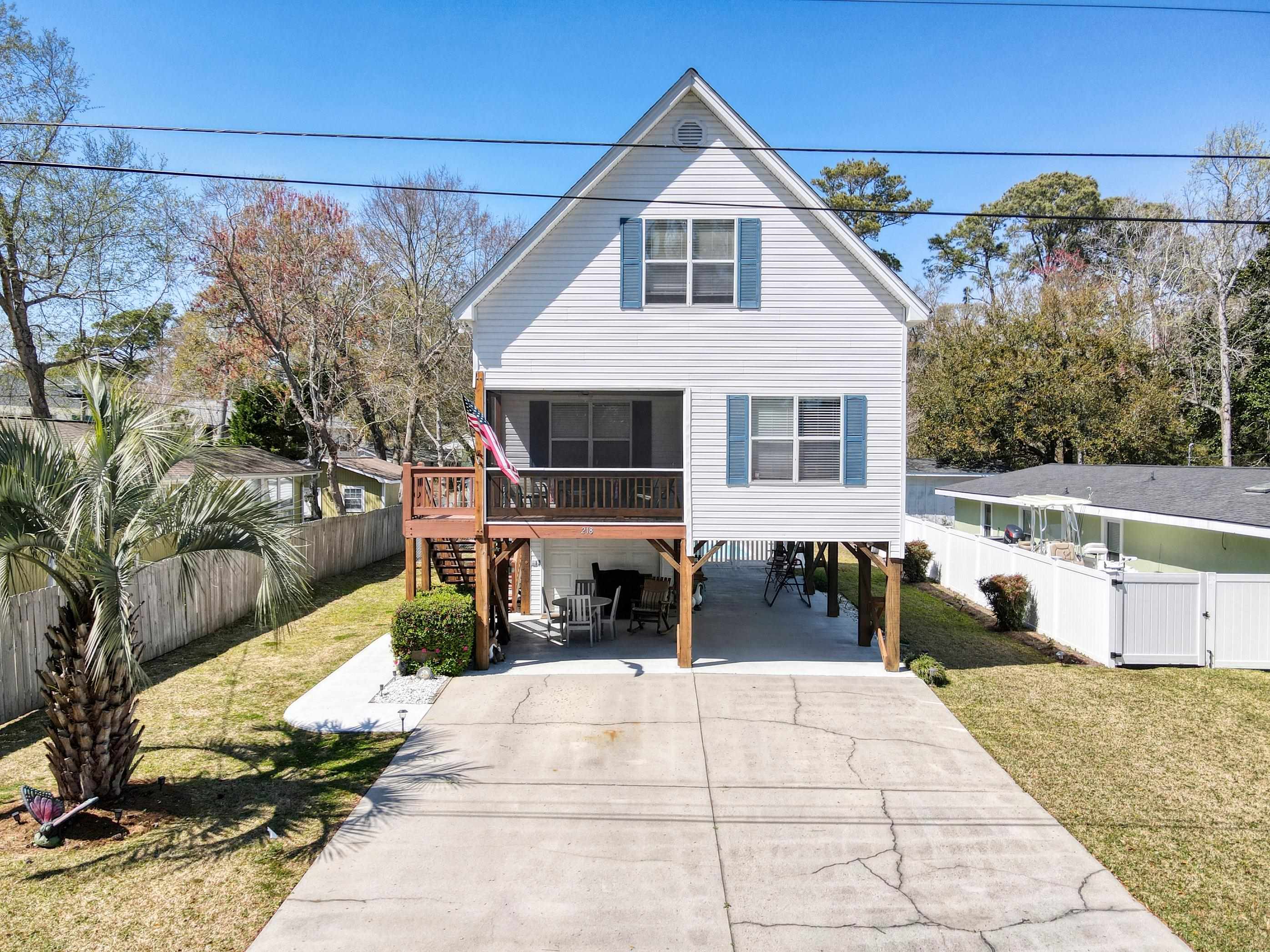 welcome to this charming raised beach home located in the highly sought-after town of surfside beach, affectionately known as the "family beach"! situated in a prime location, this home offers convenience with various amenities nearby, including the public library, playground, tennis courts, and a delightful park hosting a farmers market during the summer months. just a short stroll away, you'll find the pristine beach with its array of restaurants, public parking, and the newly constructed pier, perfect for leisurely strolls or fishing adventures. what sets this home apart is its fabulous in-ground pool, a luxurious addition completed in 2018, surrounded by private fencing for your utmost relaxation and enjoyment.  the main floor features the primary bedroom with an en suite bath, providing convenience and privacy, along with spacious living, dining, and kitchen areas, as well as a convenient half bath. upstairs, two additional bedrooms share a full bath, with ample attic space for storage in both rooms, ensuring plenty of room for all your belongings. on the ground floor, a storage/garage room beneath the house includes a half bath for added convenience, perfect for quick access from the pool area. an outdoor shower allows you to rinse off after a day at the beach, maintaining the home's pristine condition. don't miss this opportunity to own a slice of paradise in surfside beach, where coastal living meets unparalleled comfort and convenience! seller request scar form 375 with possession after closing for seven days. square footage is approximate and not guaranteed. buyer is responsible for verification.