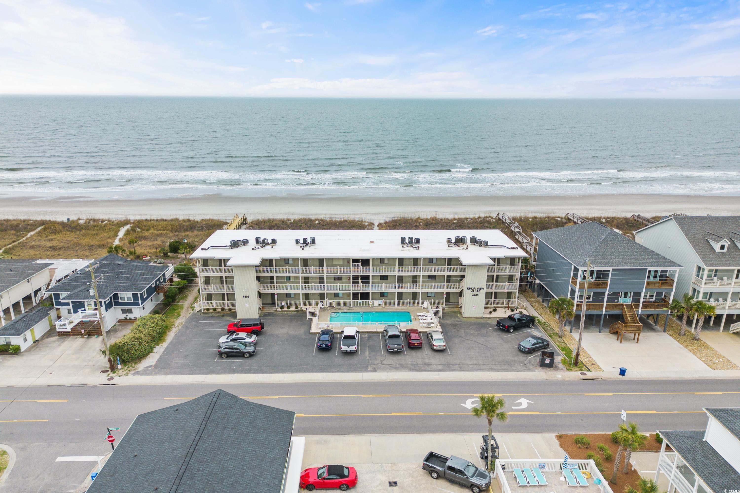 escape to your own slice of paradise with this stunning 2-bedroom oceanfront condo in the heart of north myrtle beach, south carolina. boasting breathtaking views of the atlantic ocean and pristine sandy beaches, this condo offers the ultimate coastal living experience. king's view villas is perfect for a permanent home, second home, or investment property. this condo has many features including a full kitchen, an open concept living area, spacious bedrooms, and a private balcony overlooking the ocean just to name a few. it is in a convenient location near shopping, dining, entertainment and championship golf courses. don't miss out on this rare opportunity to own your own piece of paradise in cherry grove. contact myself or your agent to schedule a private showing.