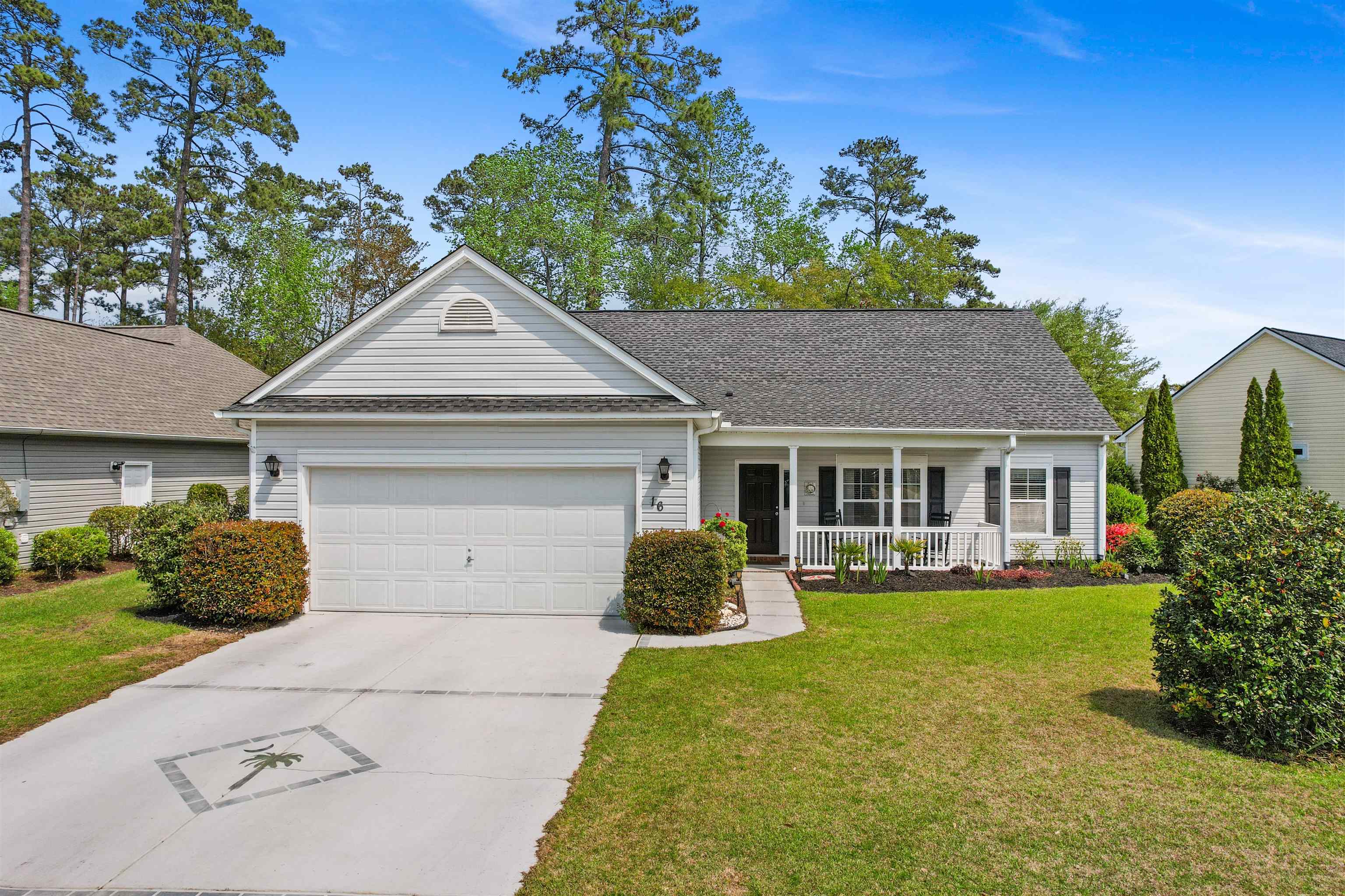 welcome to the beautiful linksbrook community, located conveniently in-between the quiet prince creek and collins creek section of murrells inlet. this property has endless privacy due to the property backing up to a woods line and conservation area. you can enjoy your morning coffee on the front porch or rear screened- in porch! the home also includes a traditional carolina room with high 13’ ceilings. in the owner’s suite, you can find two large walk-in closets that lead toward the spacious primary ensuite, which includes a soaking tub. notable upgrades to the property include new rugs in all 3 bedrooms (2022), newly painted guest bedrooms, laundry room, garage, and guest bath, new roof (2019) with ultra hd shingles, new hvac system (2017), patio extension off the screened-in porch (2020), privacy blind installation in the porch, all windows have 3m film protection, storage racks installed in the garage ceiling, new oven range and dishwasher (2023).  this community features a club house, swimming pool, hot tub, tennis courts, community gym, pool table, kitchen, pickleball court, and horseshoe pit. homes in this community do not come up often, so act fast and schedule your showing today!