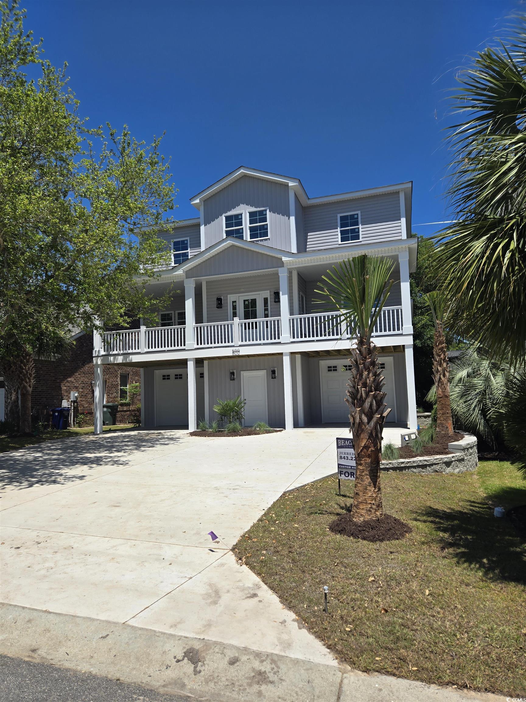 5br new construction raised beach house in the heart of nmb - 3 blocks to the ocean and 5 blocks from all the activities that main street offers! - will be complete by the end of may and ready for summer! home has full garage on ground floor with interior stair access and elevator to all floors. main level features open great room, dining, kitchen, powder bath as well as master suite with tile shower, double vanity and large walk in closet, front and rear covered porches. top floor features 4 bedrooms, 2 full baths, laundry, and small office area. exterior to be finished with trex decking, vinyl railings, concrete driveway and fully landscaped and irrigated yard. - agent is the owner and licensed builder.