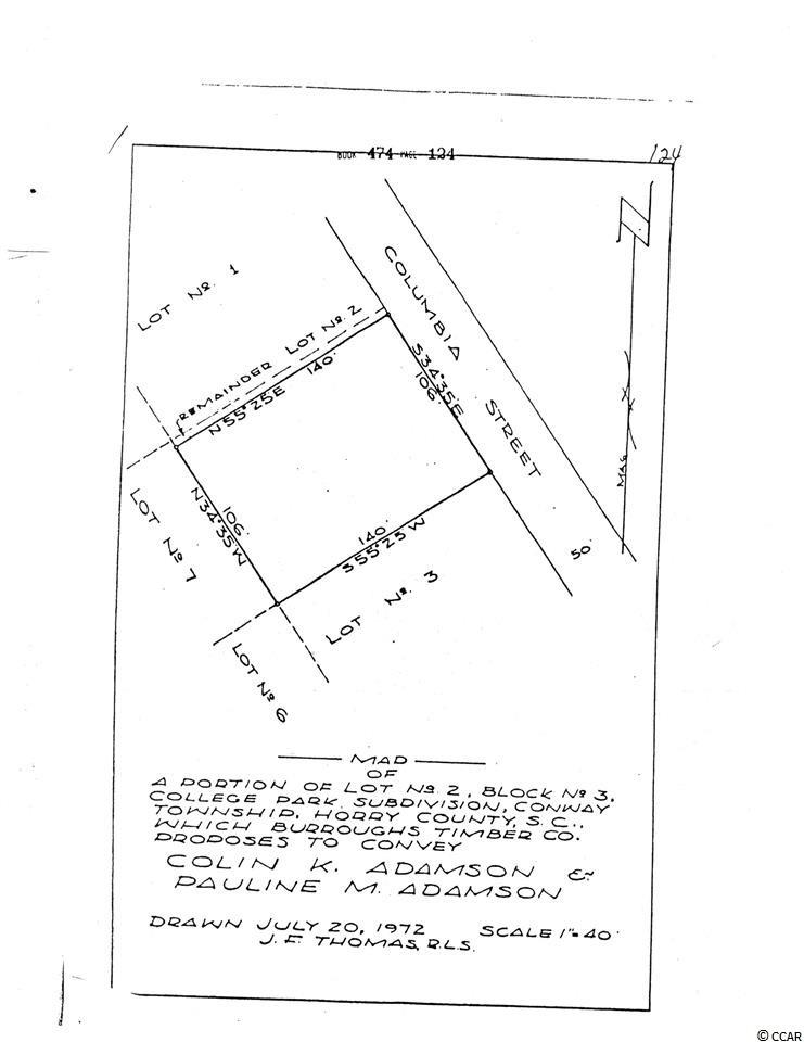 Lot 2 Columbia St. Conway, SC 29526