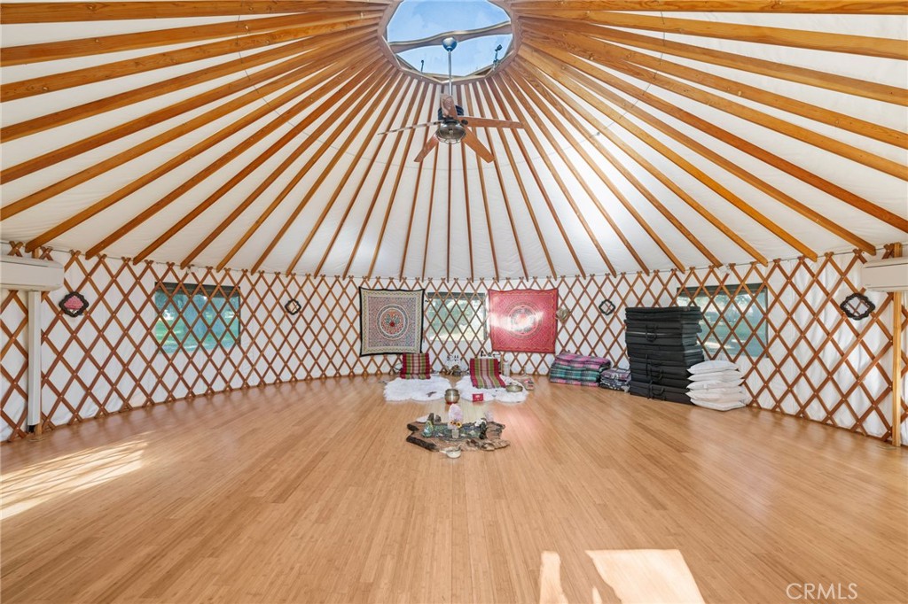 Yurt interior, great for meeting rooms, ceremonies and multiple other uses.