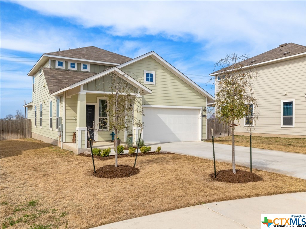 This gem of a house is ideal for the Austin or Killeen commute. Hard to find a better house in this price range and location. Walk into this welcoming front entrance that can lead you upstairs to a play/schooling area or move ahead in a pleasant hallway toward the open floor plan living and kitchen area where your guests can gather. This Well-kept 2 story home has both the Master Bedroom and laundry on the 1st floor. Wake up refreshed and step outside on your covered porch with a cup of coffee and breathe the country air knowing you are a short drive to big city resources. A small town 1 mile walk to the local Brookshire Brothers grocery, a 14 minute drive to Costco for gas and supplies, and an 18 minute drive for an evening meal at the downtown Georgetown Square. No pets, no smoking, no smells, meticulously maintained. Blinds throughout home. Water softener/filtration system and reverse osmosis for drinking water at kitchen sink! Conveys with no strings attached.