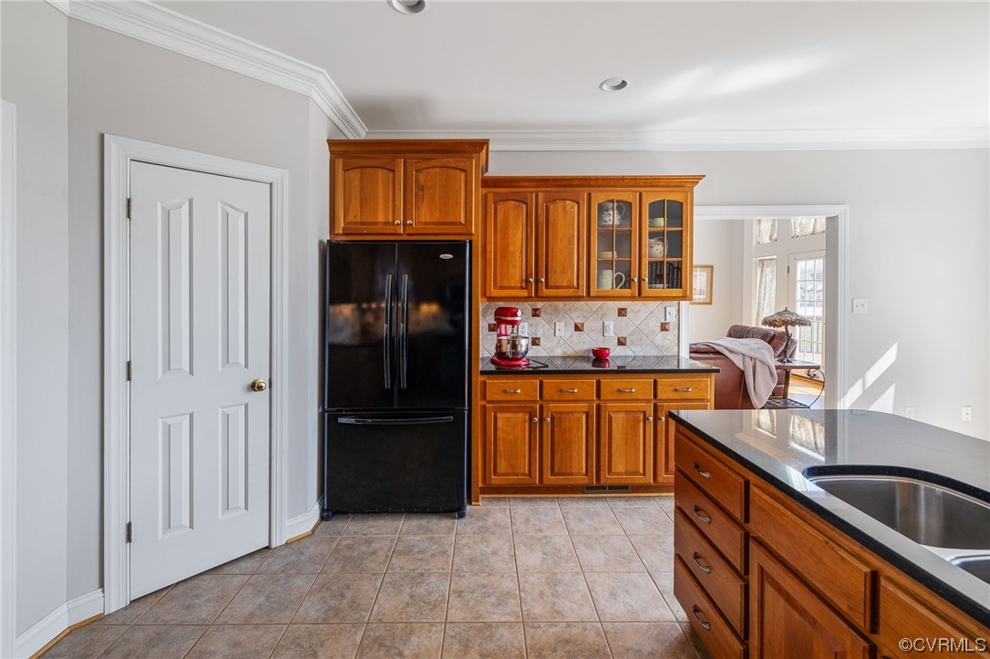 A spacious pantry and french door refrigerator