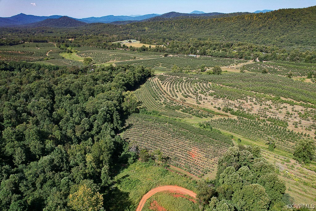 Drone shot from home site overlooking Crowns Apple Orchard.