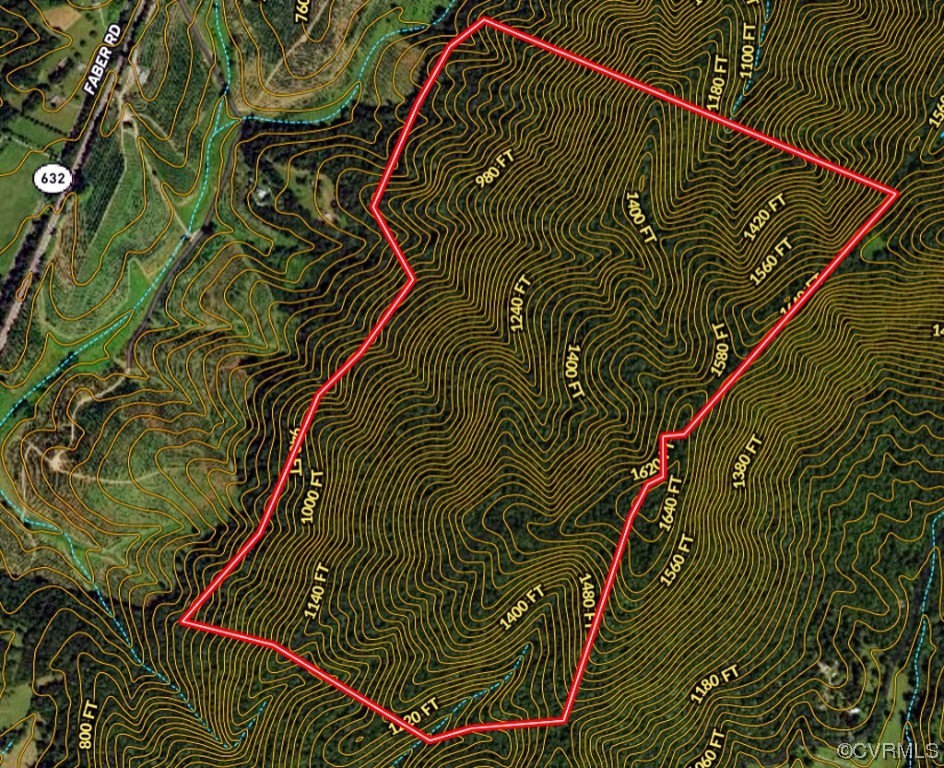 Topo map showing elevation change