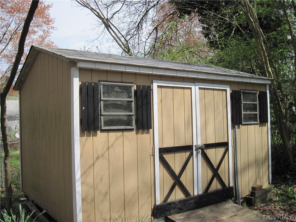 T-111 sided tool shed with electricity.