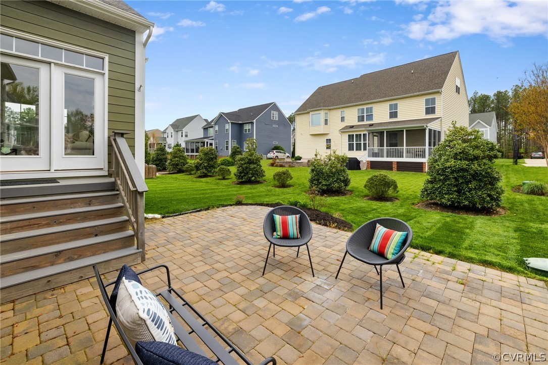 Stone paver patio is perfect foundation for setting up an entertaining space