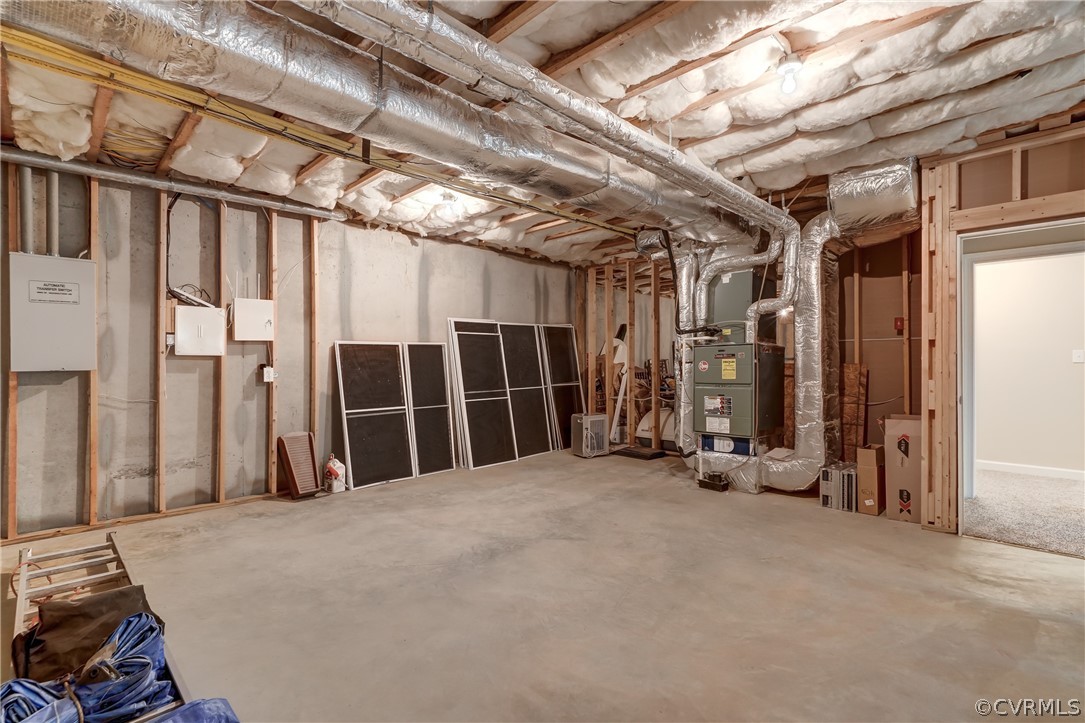 View of basement with Storage