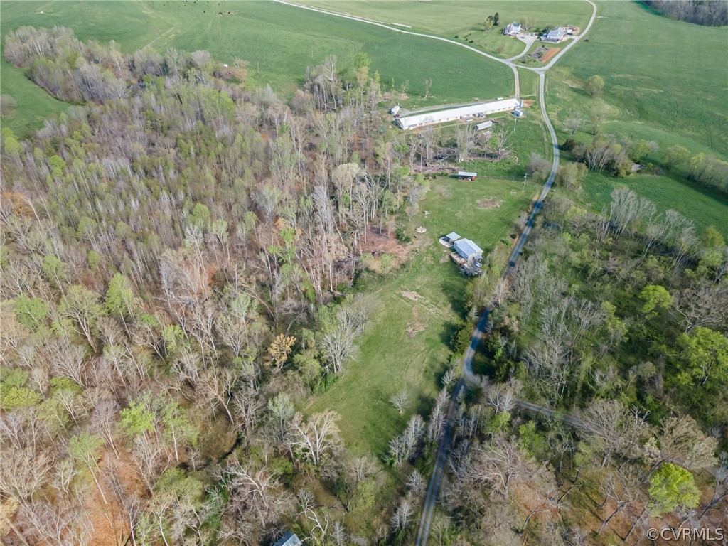 Aerial view with a rural view